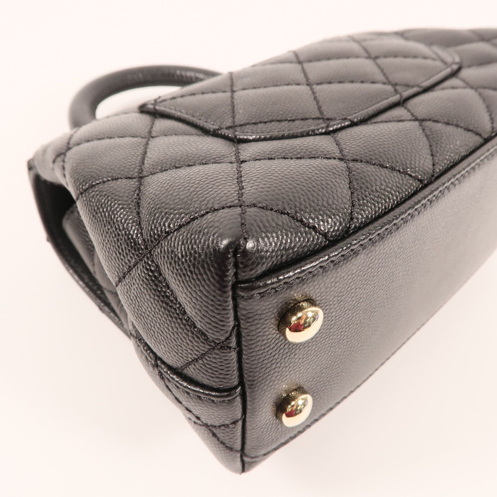 Caviar Extra Mini Coco Handle Flap Bag w/GHW-Box-Dustbag — view 9
