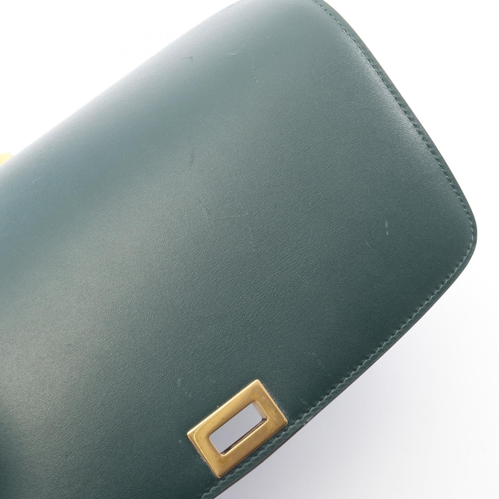 Classic Box Medium Shoulder Bag Green Leather — view 5