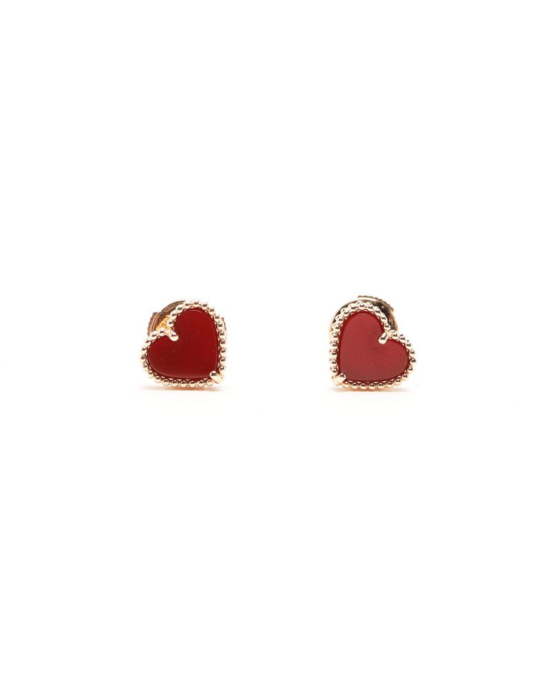 Sweet Hearts Carnelian Earrings — view 2
