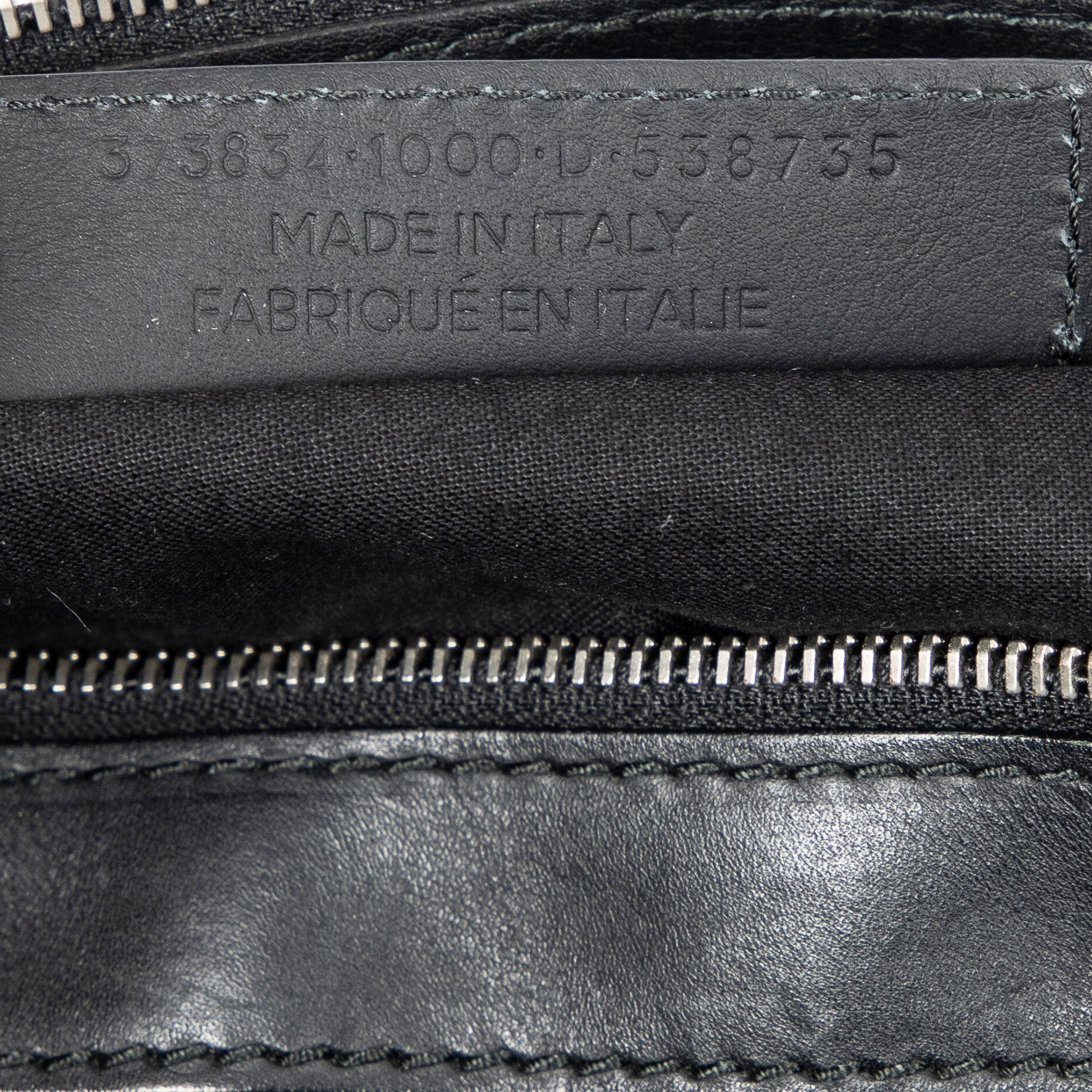 M Navy Clip Pouch  Logo Embossed Leather — view 5