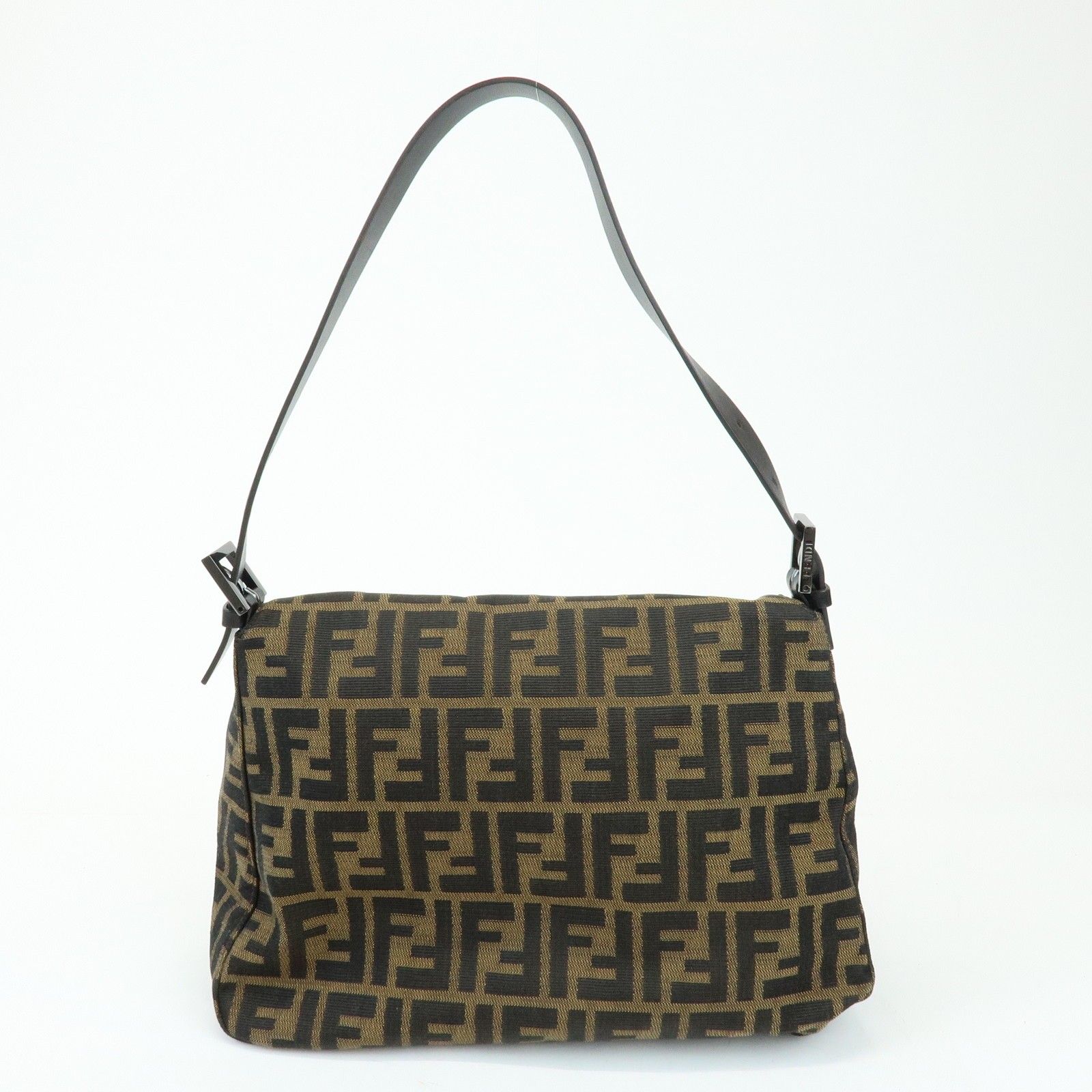 Mamma Baguette Zucca Canvas Leather Shoulder Bag Brown 8BR001 — view 2