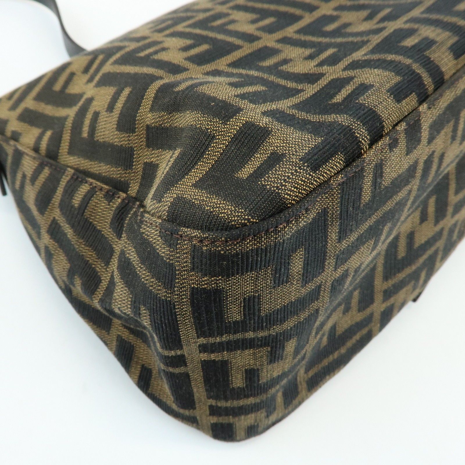 Mamma Baguette Zucca Canvas Leather Shoulder Bag Brown 8BR001 — view 12