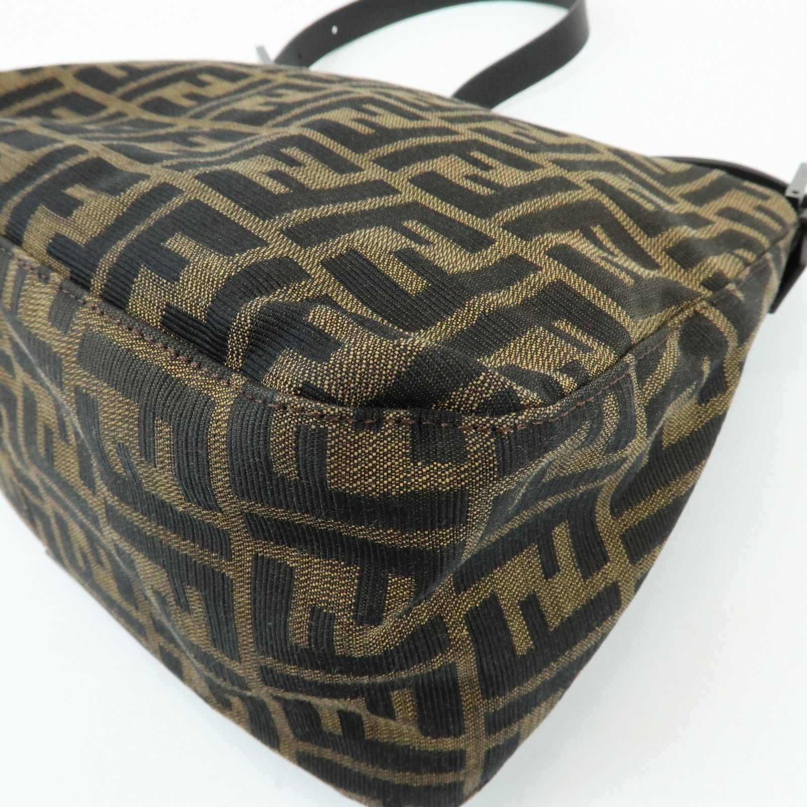 Mamma Baguette Zucca Canvas Leather Shoulder Bag Brown 8BR001 — view 13