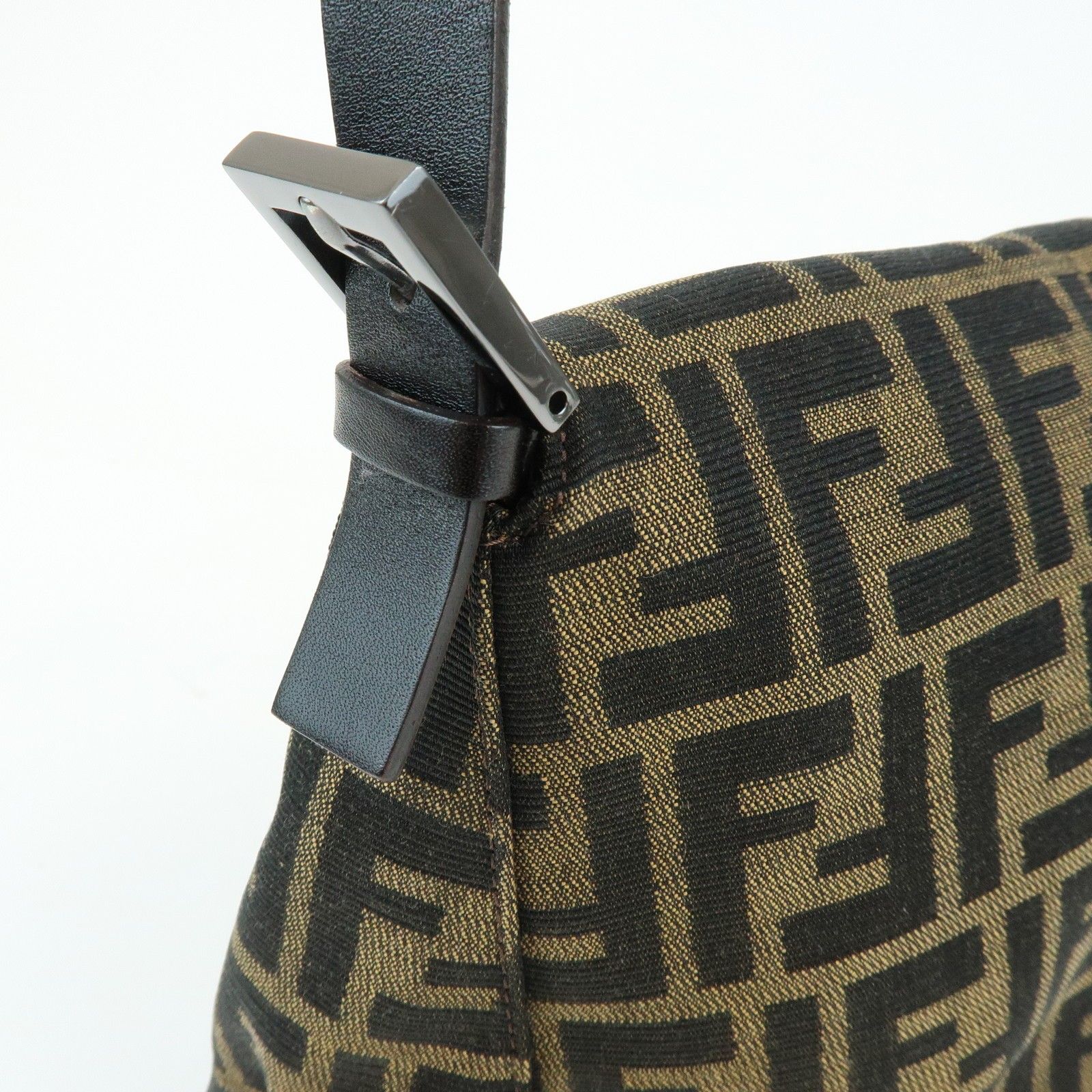 Mamma Baguette Zucca Canvas Leather Shoulder Bag Brown 8BR001 — view 15