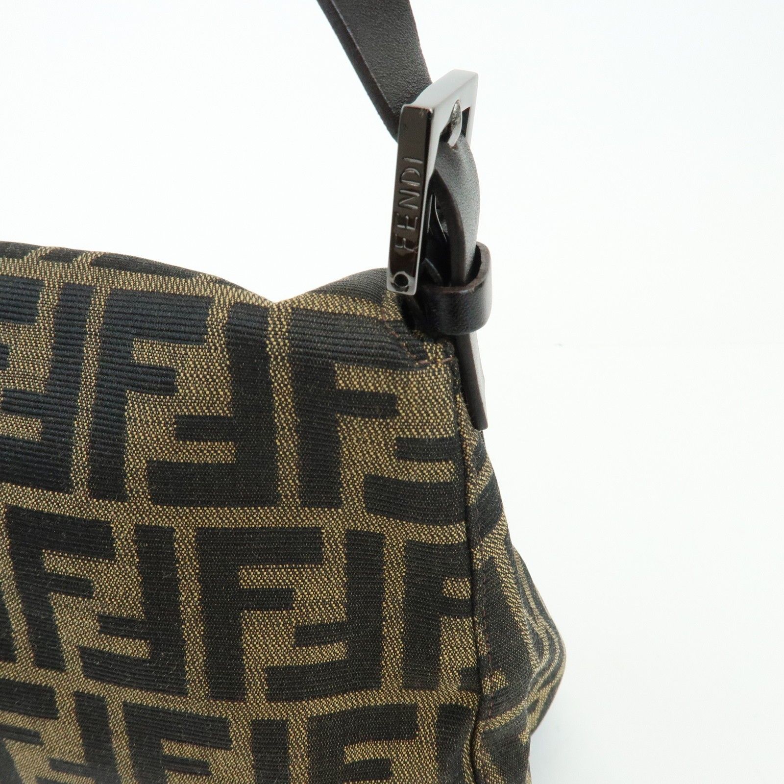 Mamma Baguette Zucca Canvas Leather Shoulder Bag Brown 8BR001 — view 16