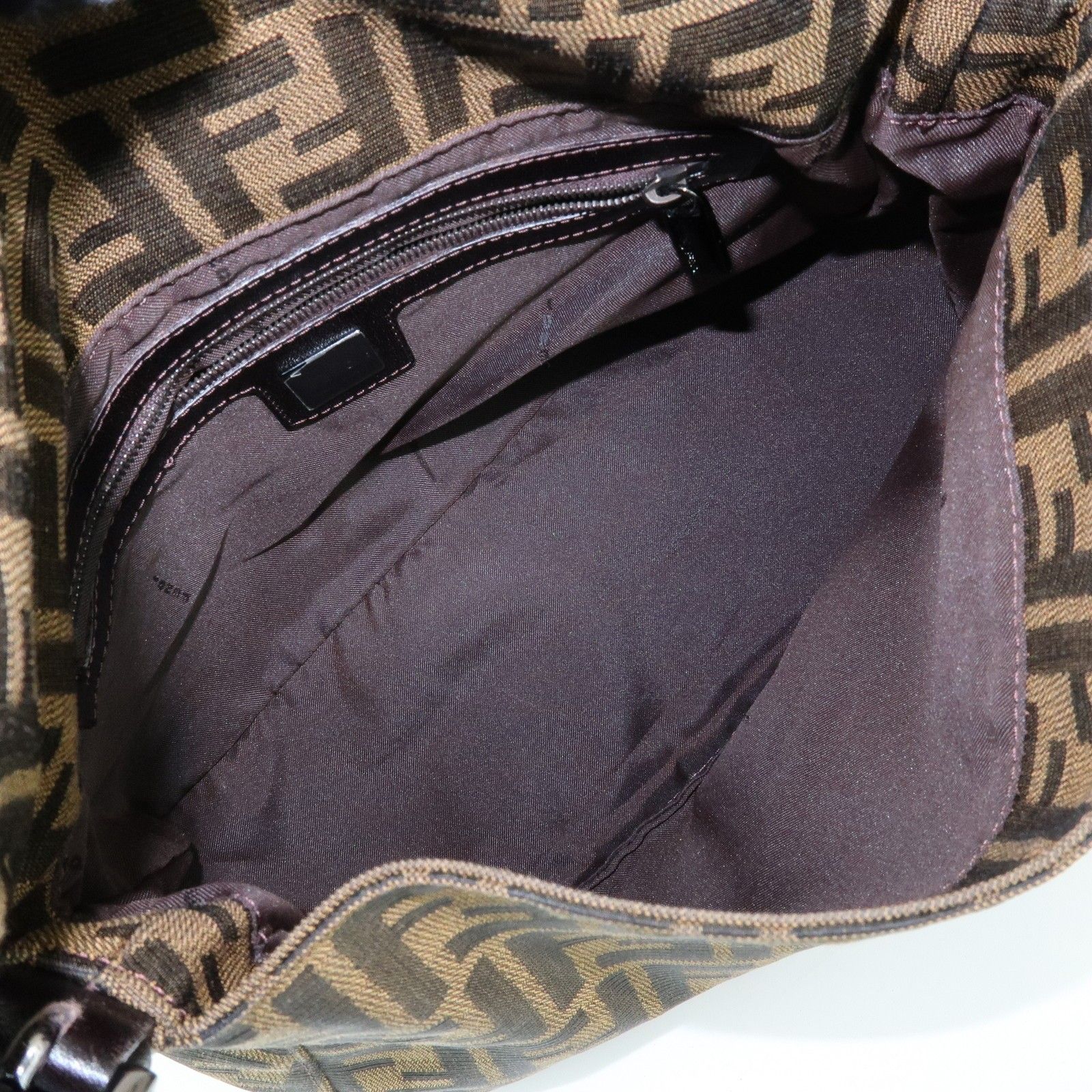 Mamma Baguette Zucca Canvas Leather Shoulder Bag Brown 8BR001 — view 21