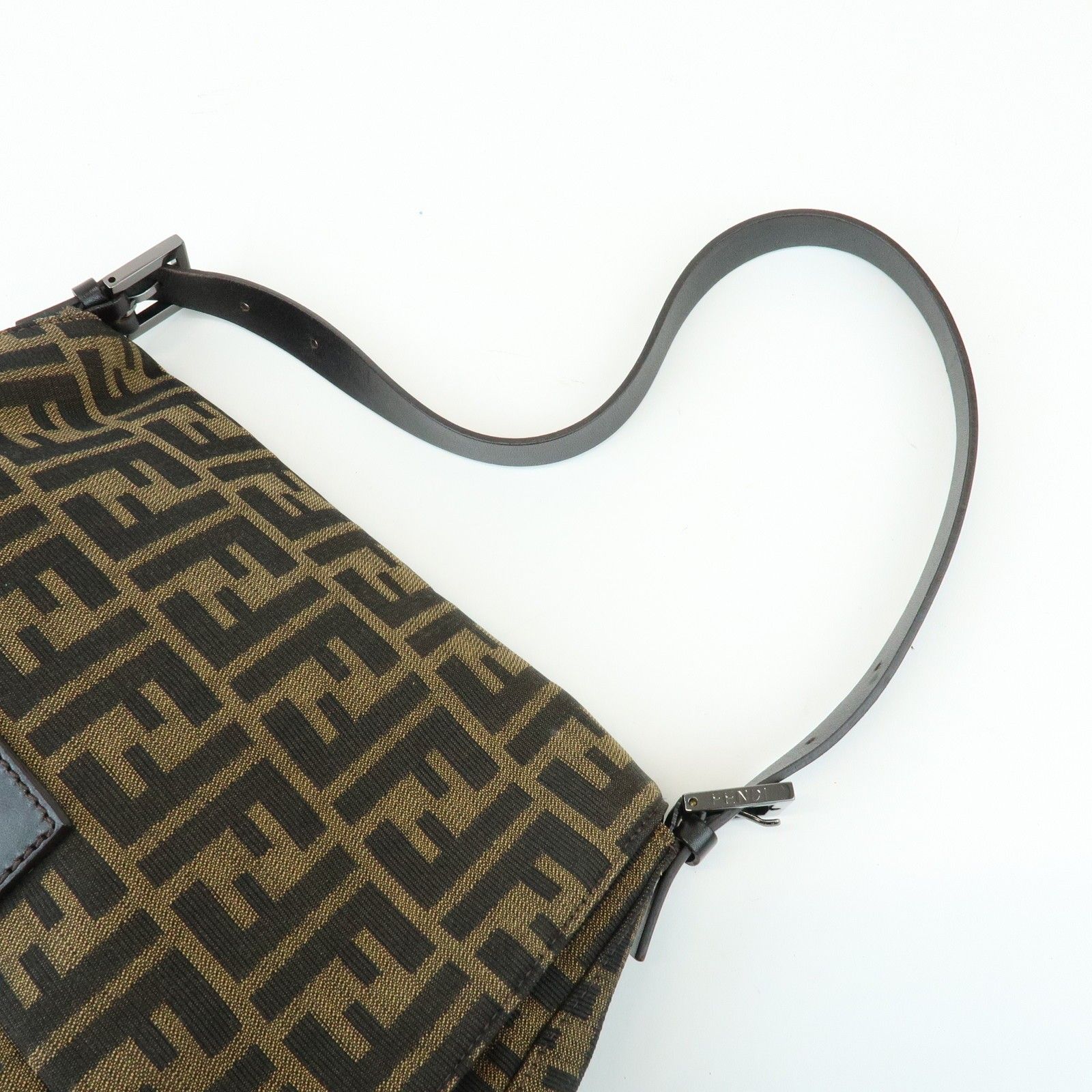 Mamma Baguette Zucca Canvas Leather Shoulder Bag Brown 8BR001 — view 6