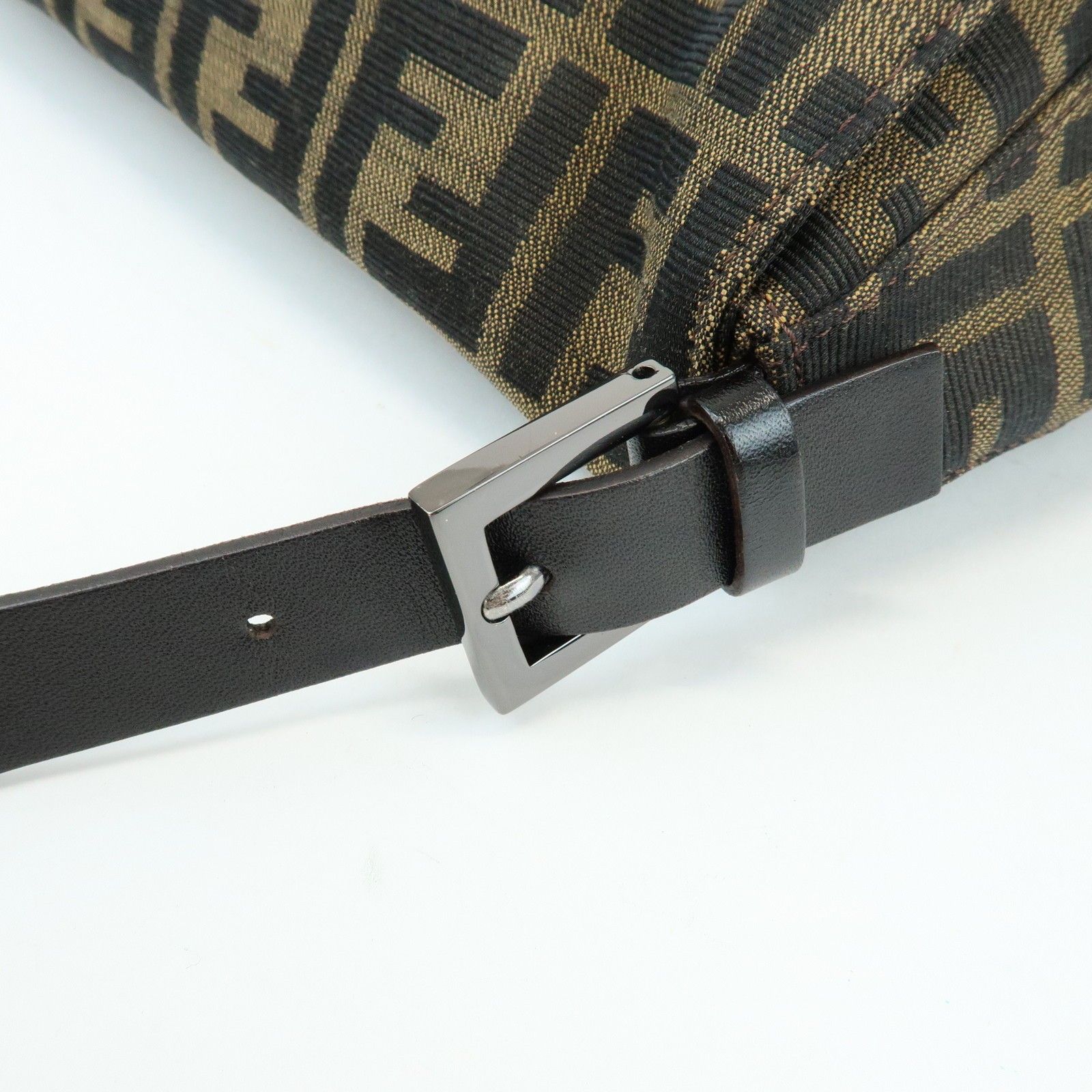Mamma Baguette Zucca Canvas Leather Shoulder Bag Brown 8BR001 — view 8