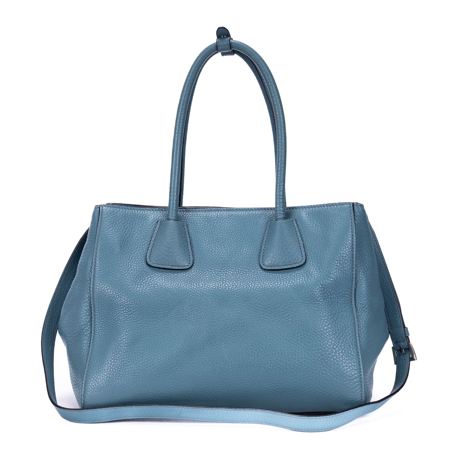 Shopping Tote Shopping Tote Blue Blue Vitello Daino Silver — view 5