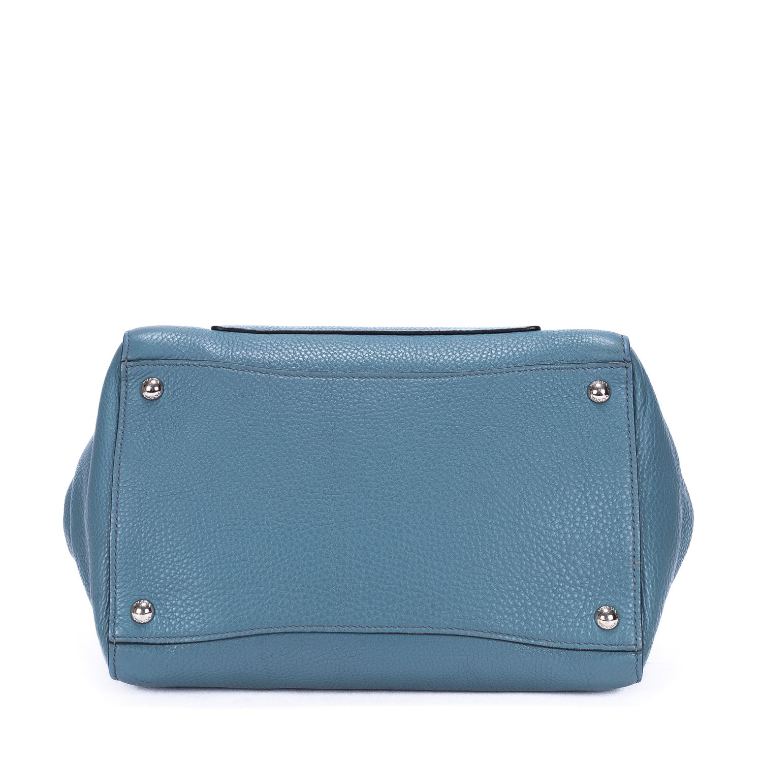 Shopping Tote Shopping Tote Blue Blue Vitello Daino Silver — view 6