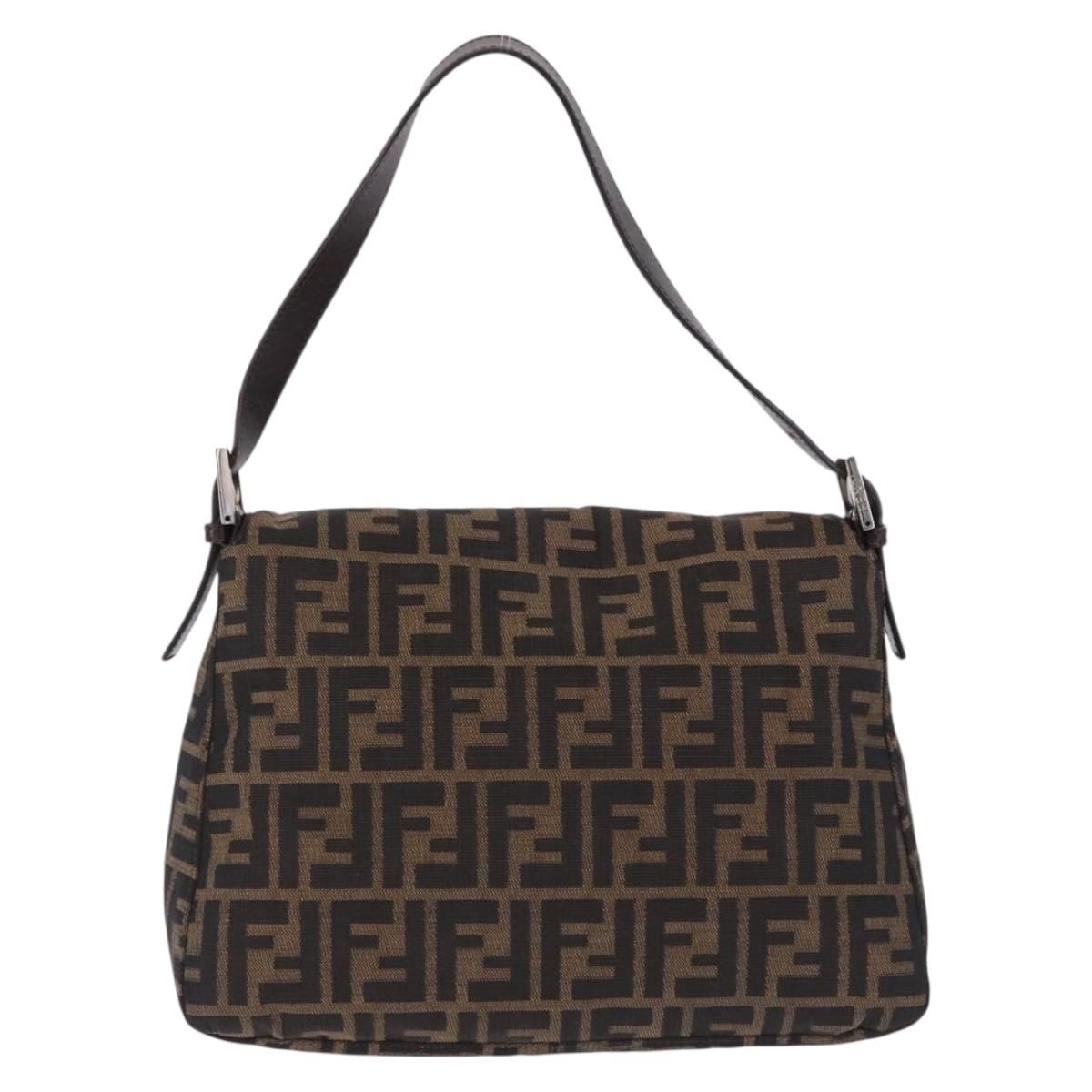 Mama Baguette Shoulder Bag Brown Silver Auth, Brown — view 2