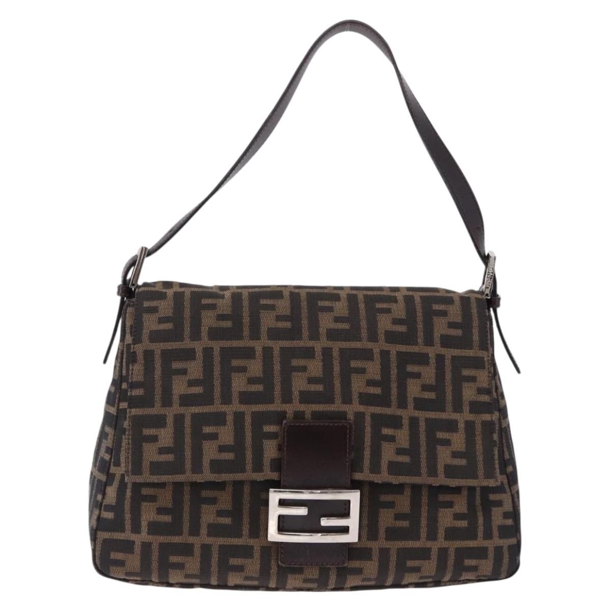 Mama Baguette Shoulder Bag Brown Silver Auth, Brown — view 13