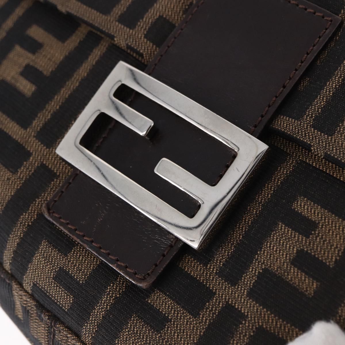 Mama Baguette Shoulder Bag Brown Silver Auth, Brown — view 18
