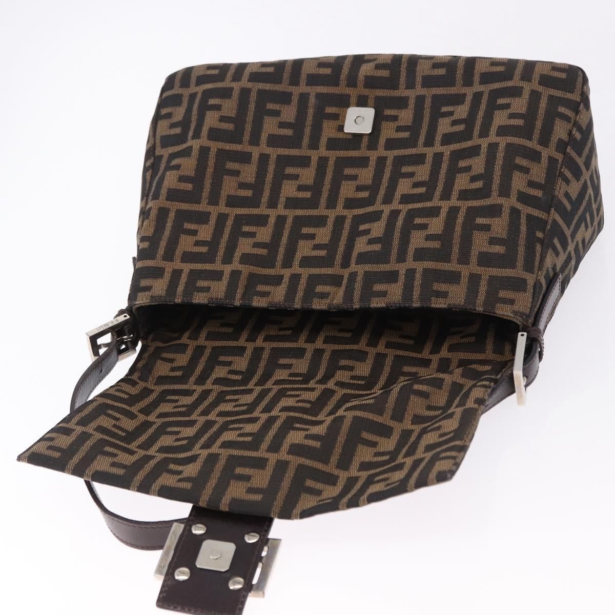 Mama Baguette Shoulder Bag Brown Silver Auth, Brown — view 19