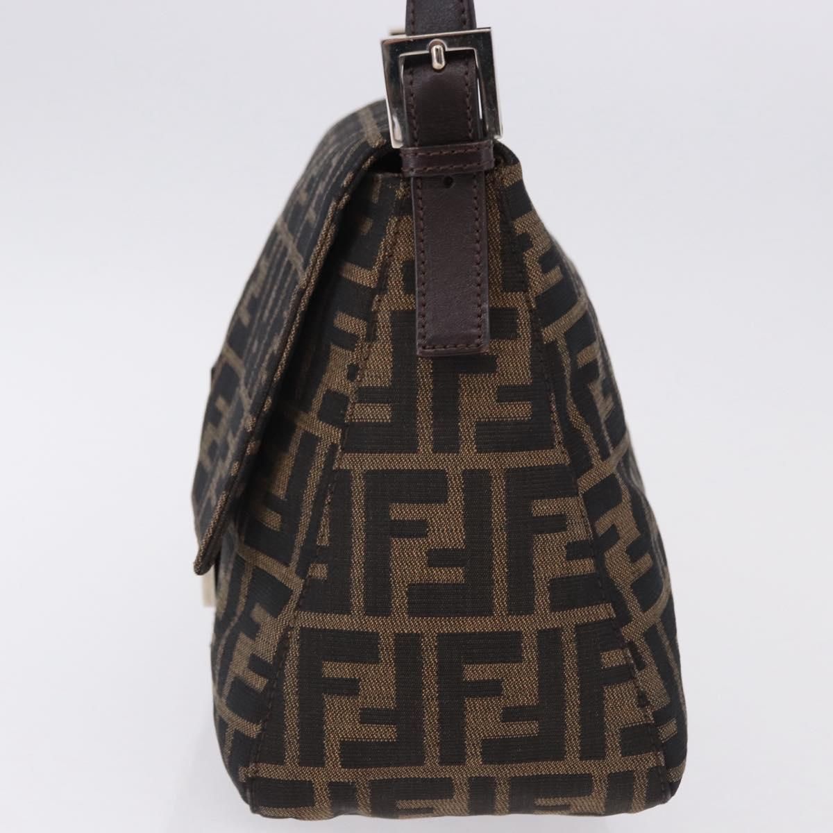 Mama Baguette Shoulder Bag Brown Silver Auth, Brown — view 3