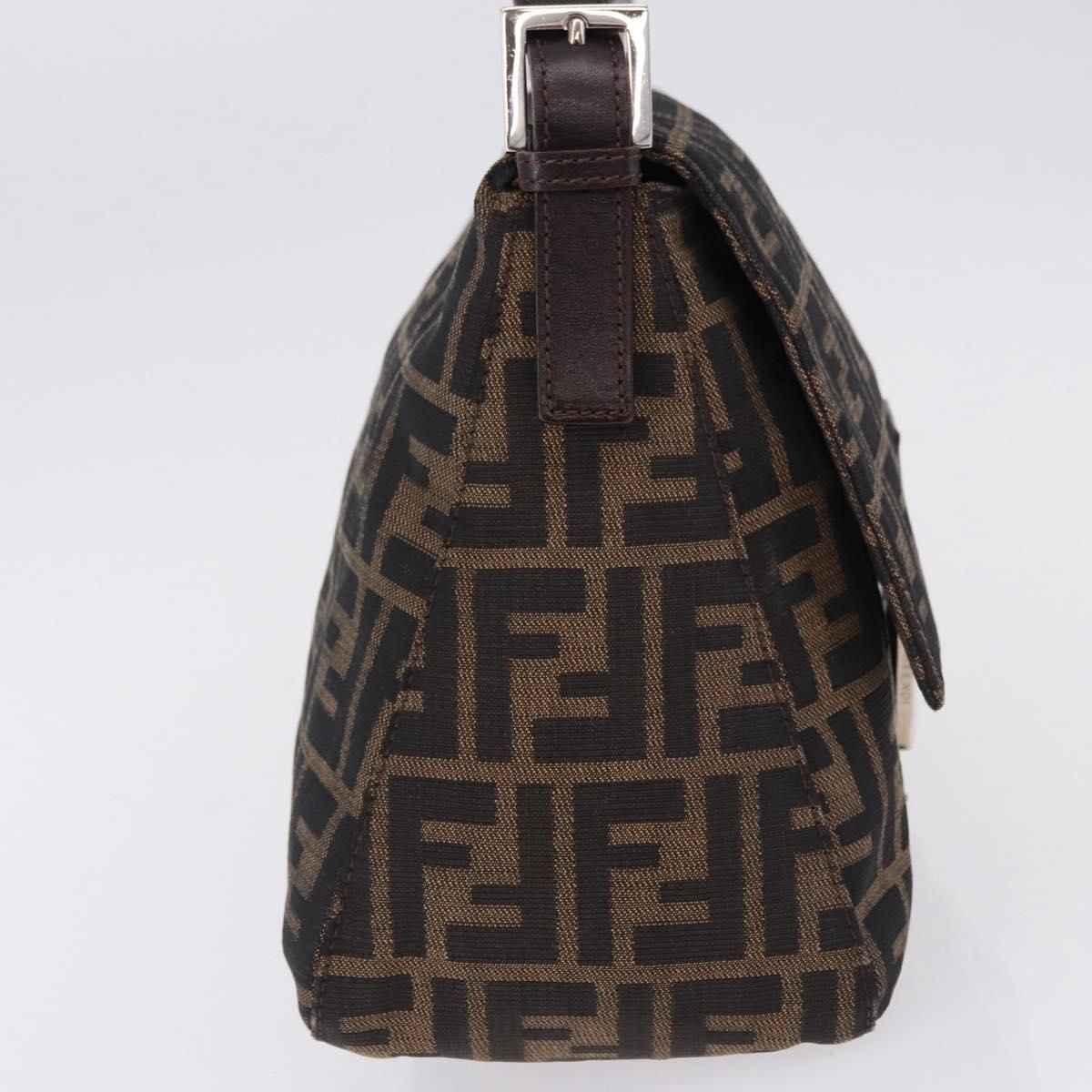 Mama Baguette Shoulder Bag Brown Silver Auth, Brown — view 4