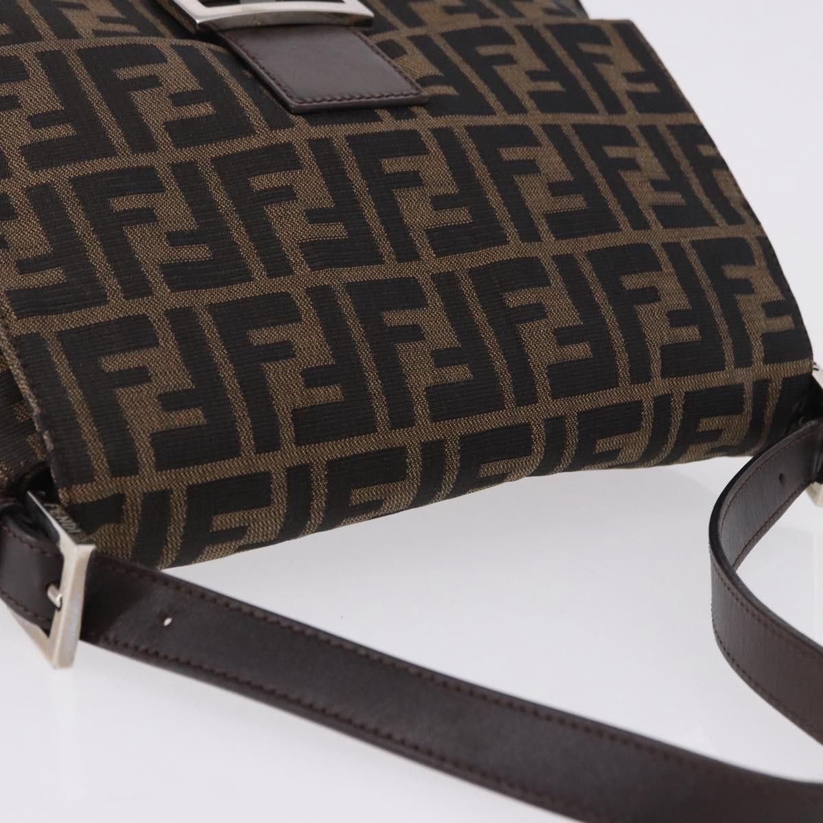 Mama Baguette Shoulder Bag Brown Silver Auth, Brown — view 6