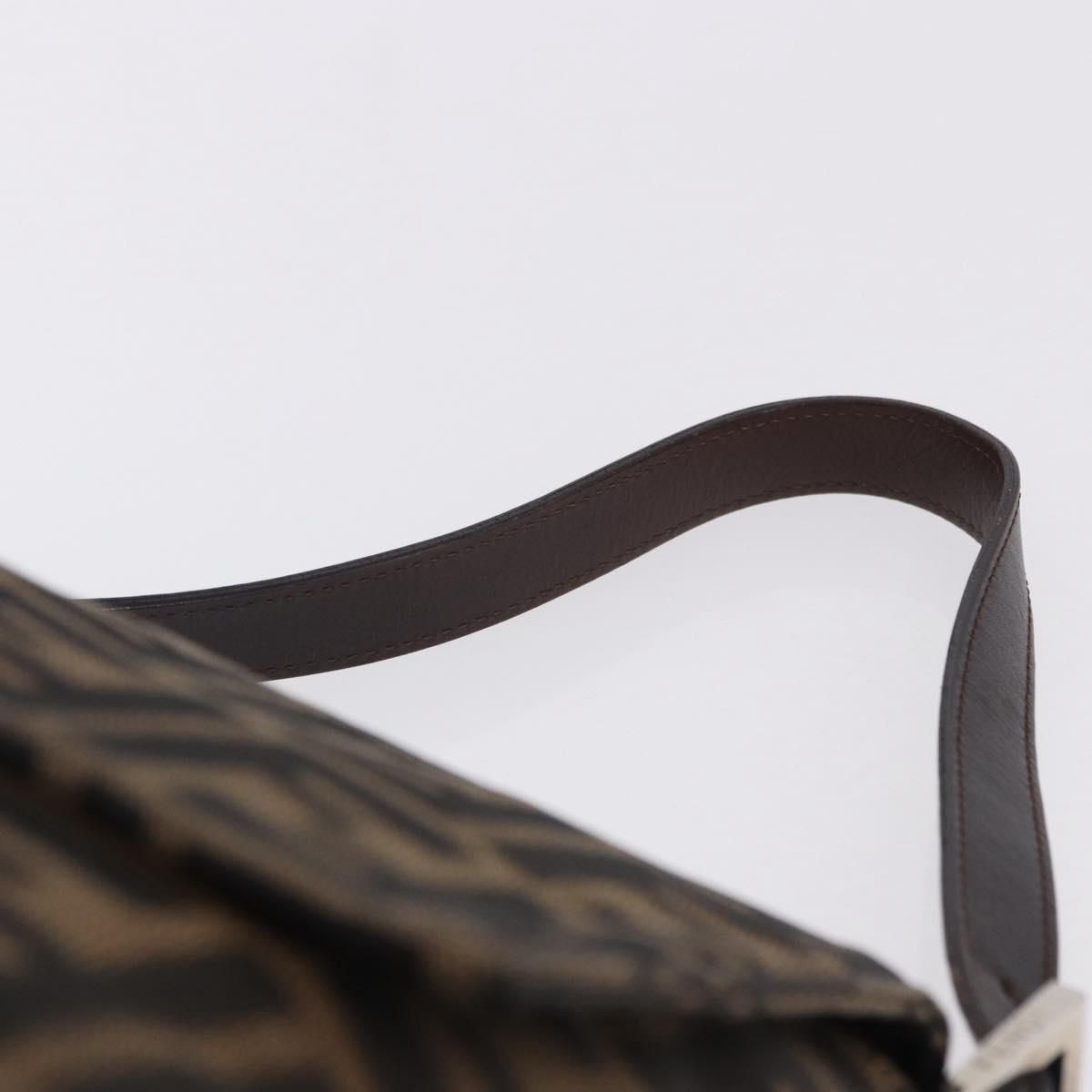 Mama Baguette Shoulder Bag Brown Silver Auth, Brown — view 8