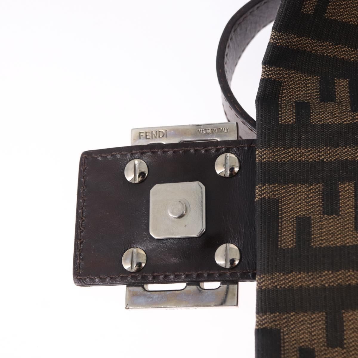 Mama Baguette Shoulder Bag Brown Silver Auth, Brown — view 10
