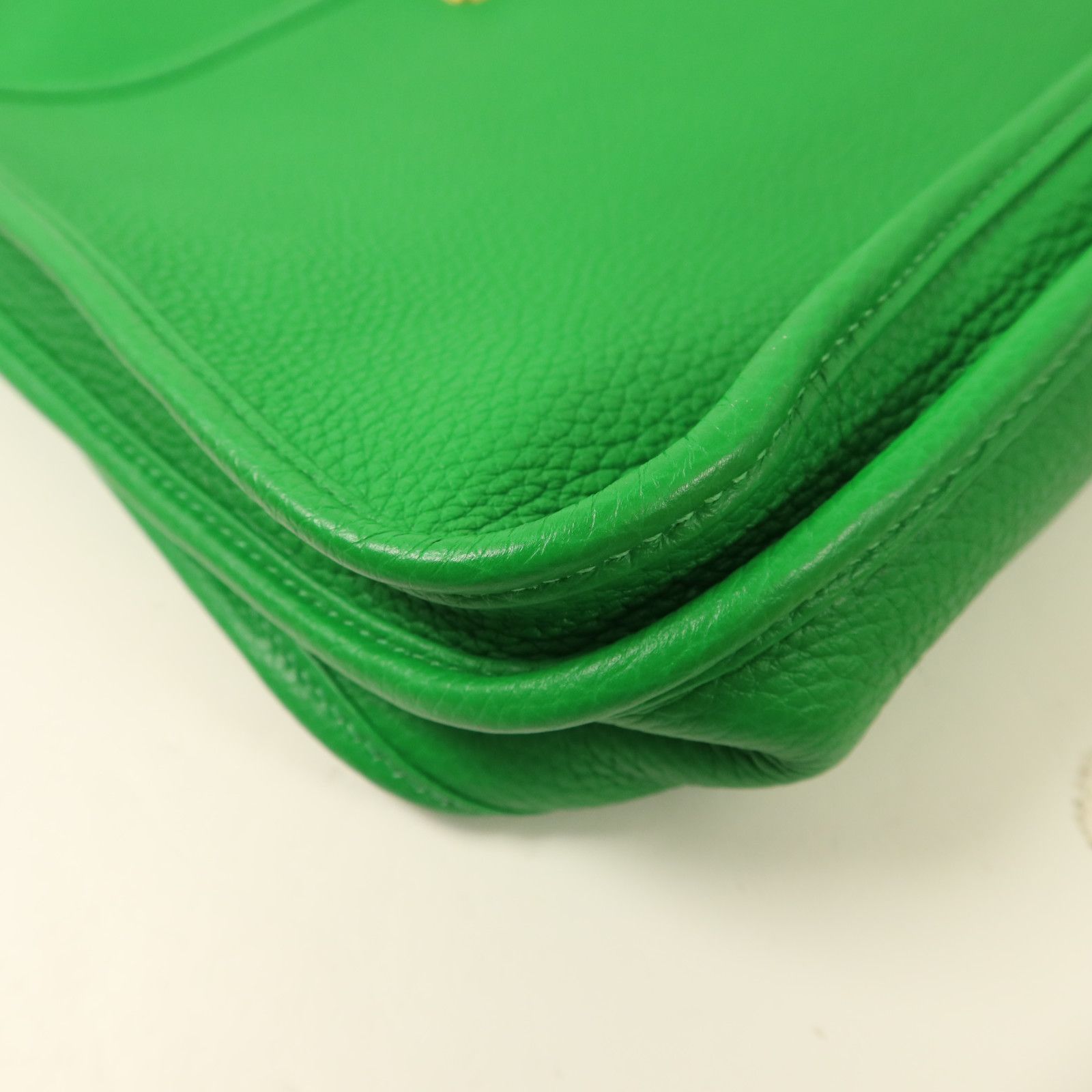 Clemence Leather Evelyne Pm Golden Shoulder Bag Green Bambou Taurillon Clemence Calfskin (cowhide) — view 14