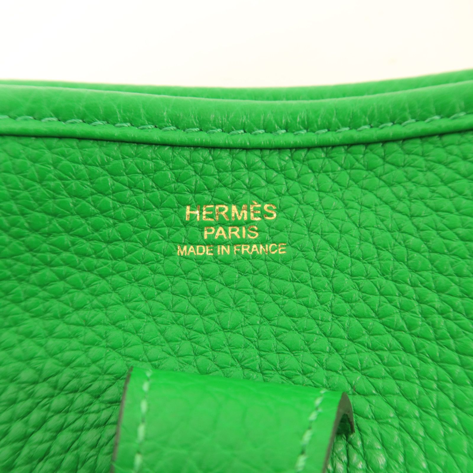 Clemence Leather Evelyne Pm Golden Shoulder Bag Green Bambou Taurillon Clemence Calfskin (cowhide) — view 6
