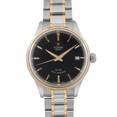 Style 34mm Gold Steel Black Dial Ladies Automatic Ladies Watch 12303-0003