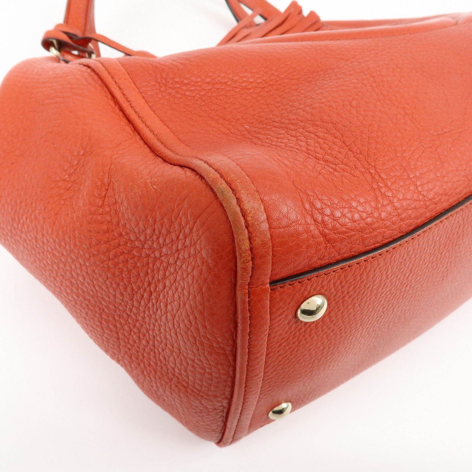 SOHO Interlocking G Leather Tote Bag Hand Bag Orange 282309 — view 11