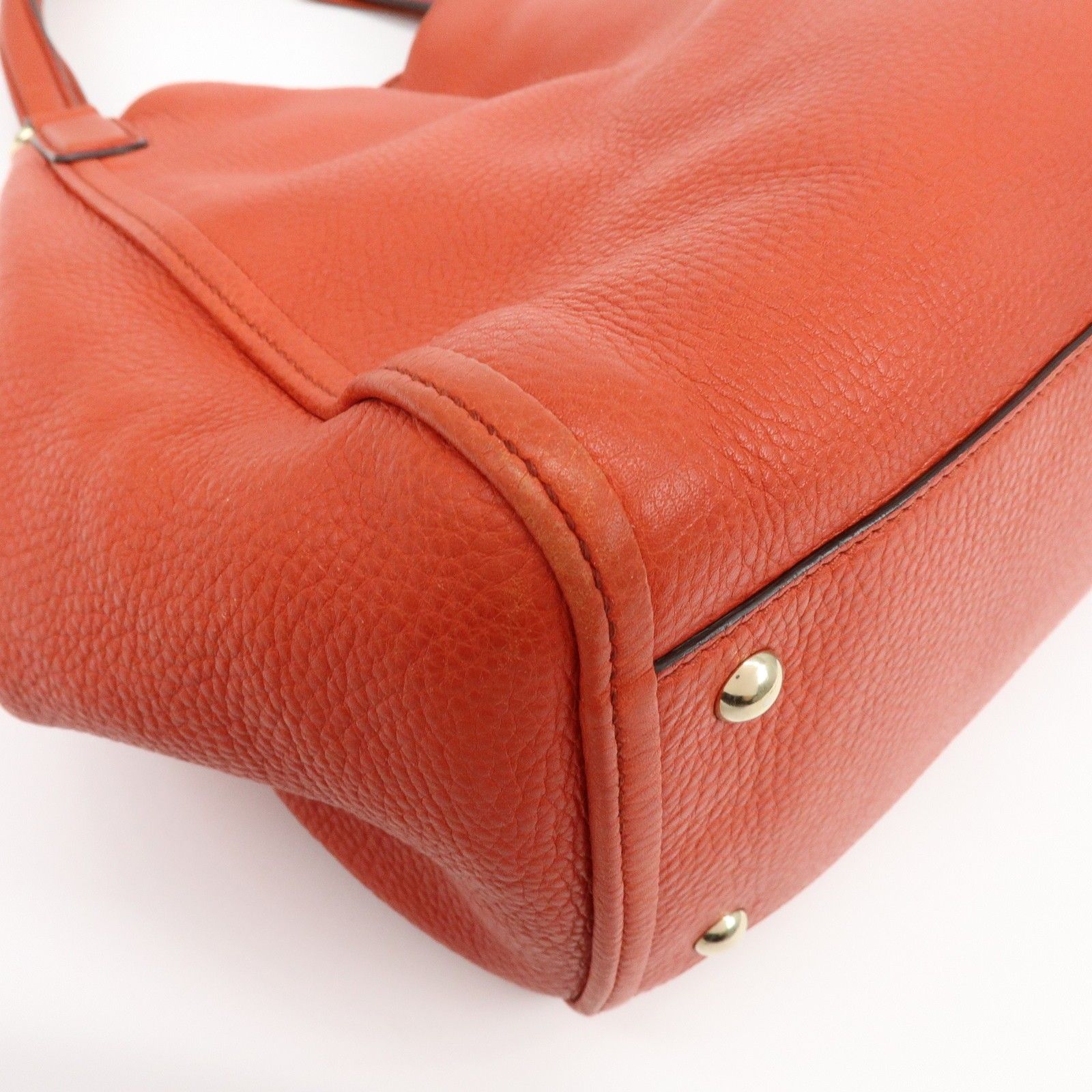 SOHO Interlocking G Leather Tote Bag Hand Bag Orange 282309 — view 13