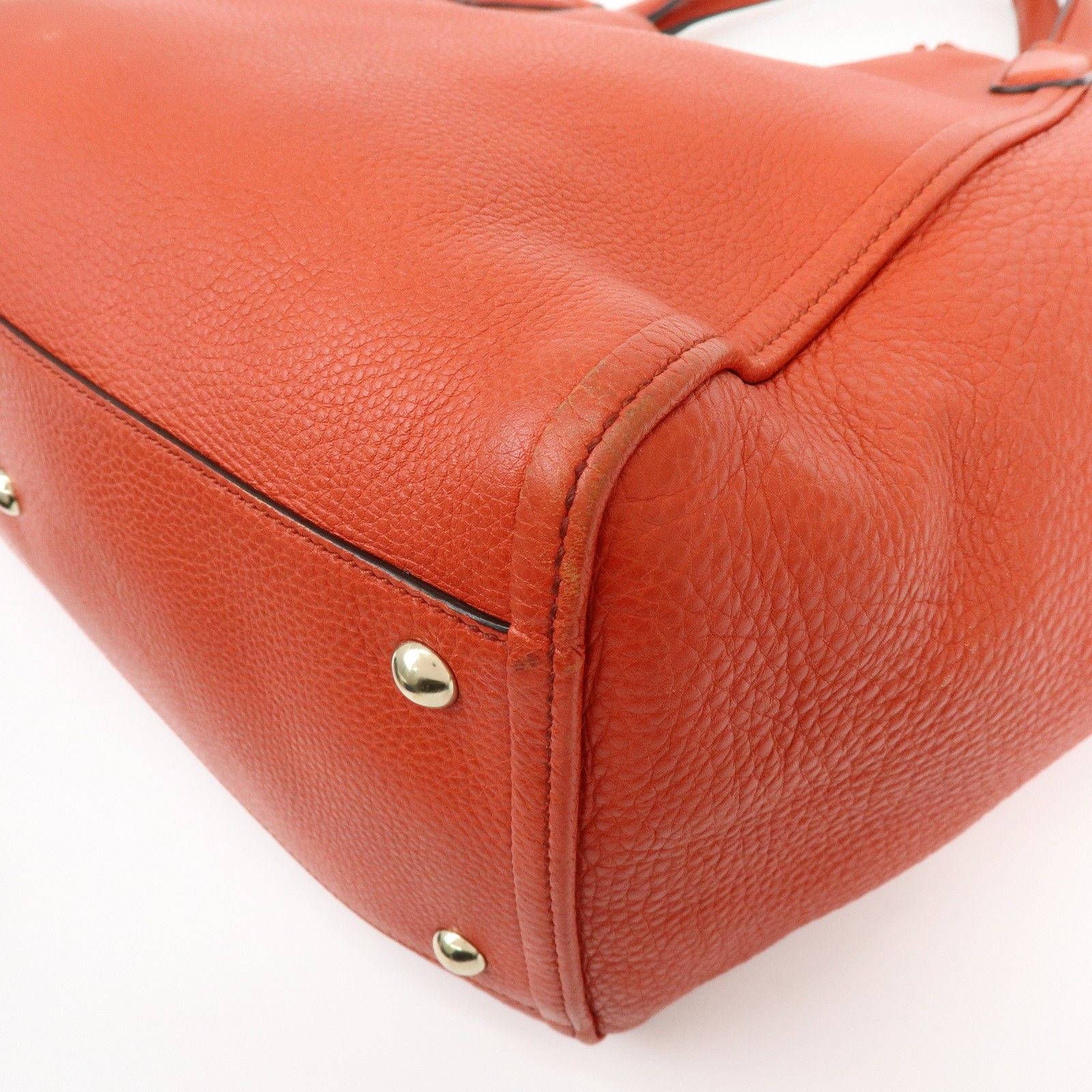 SOHO Interlocking G Leather Tote Bag Hand Bag Orange 282309 — view 14