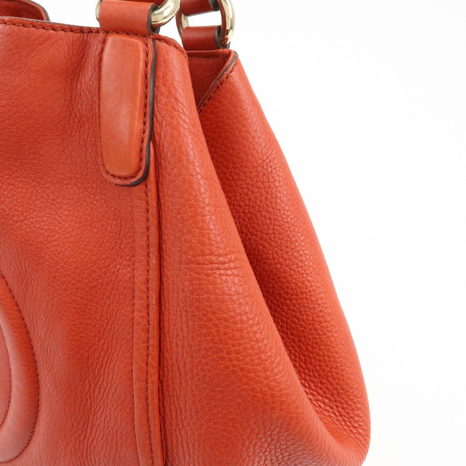 SOHO Interlocking G Leather Tote Bag Hand Bag Orange 282309 — view 15