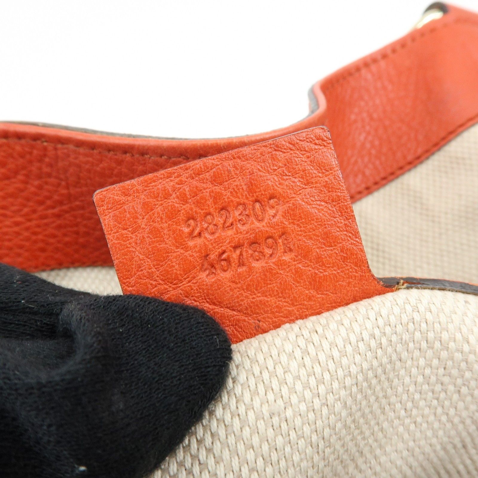 SOHO Interlocking G Leather Tote Bag Hand Bag Orange 282309 — view 24