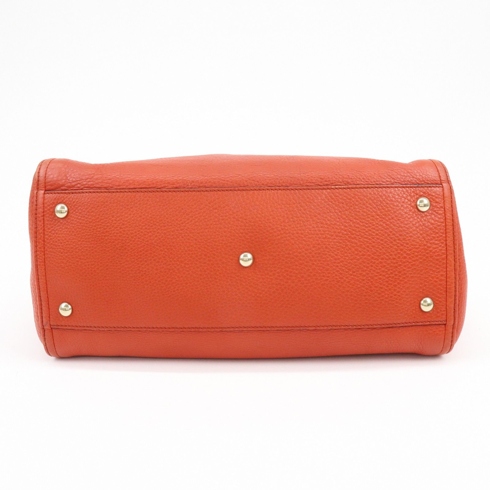 SOHO Interlocking G Leather Tote Bag Hand Bag Orange 282309 — view 5