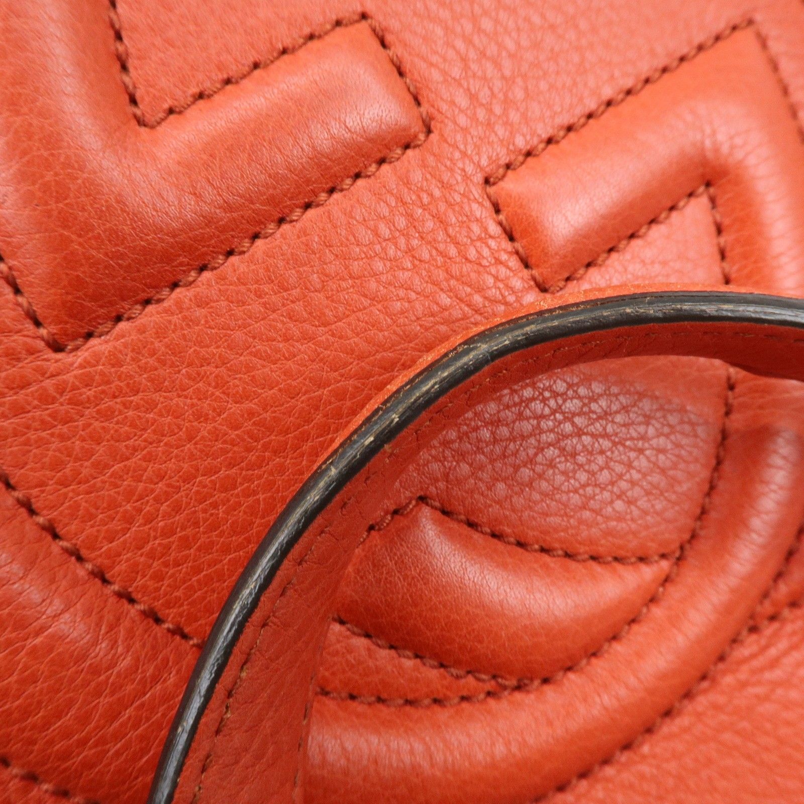 SOHO Interlocking G Leather Tote Bag Hand Bag Orange 282309 — view 9