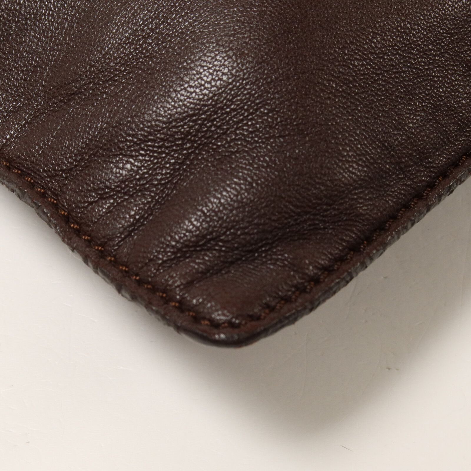 Lambskin Leather Wood Handle Tote Bag — view 11