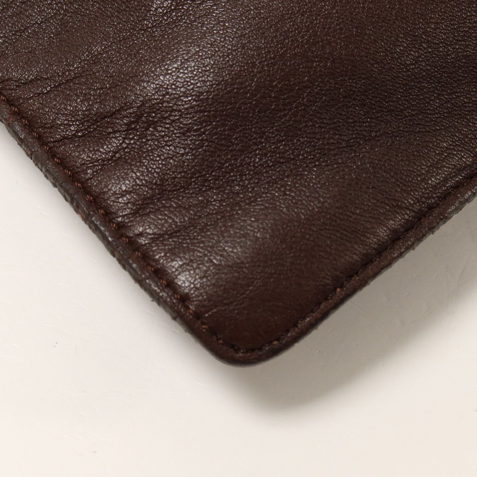 Lambskin Leather Wood Handle Tote Bag — view 13