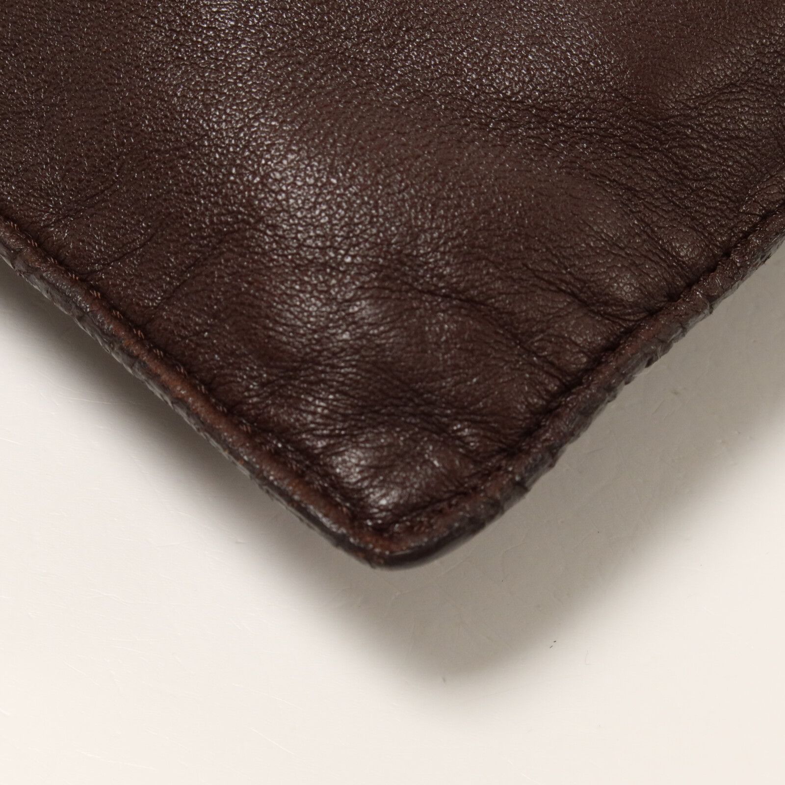 Lambskin Leather Wood Handle Tote Bag — view 14