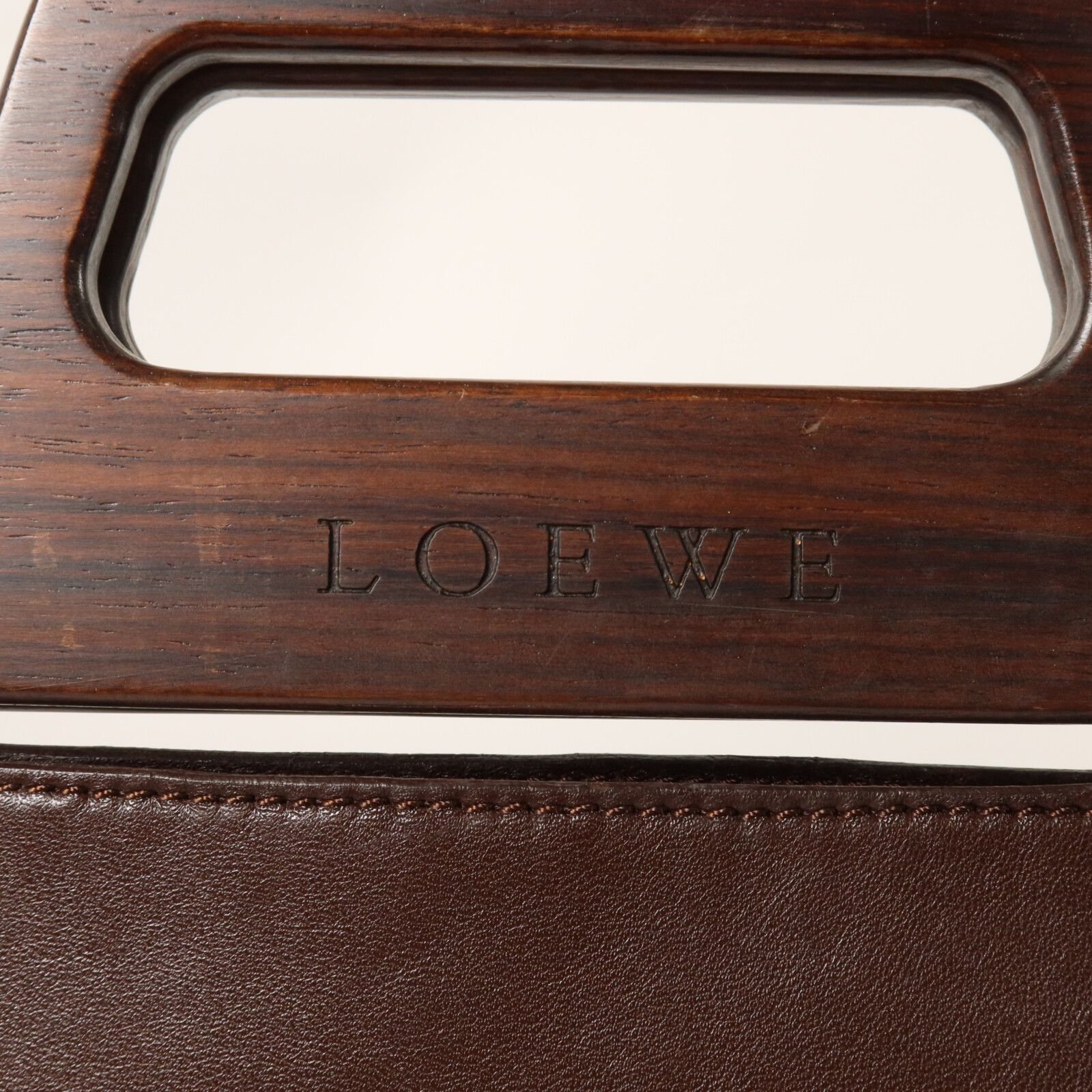 Lambskin Leather Wood Handle Tote Bag — view 19