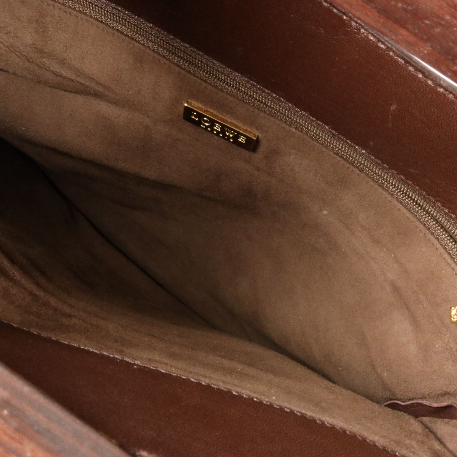 Lambskin Leather Wood Handle Tote Bag — view 5