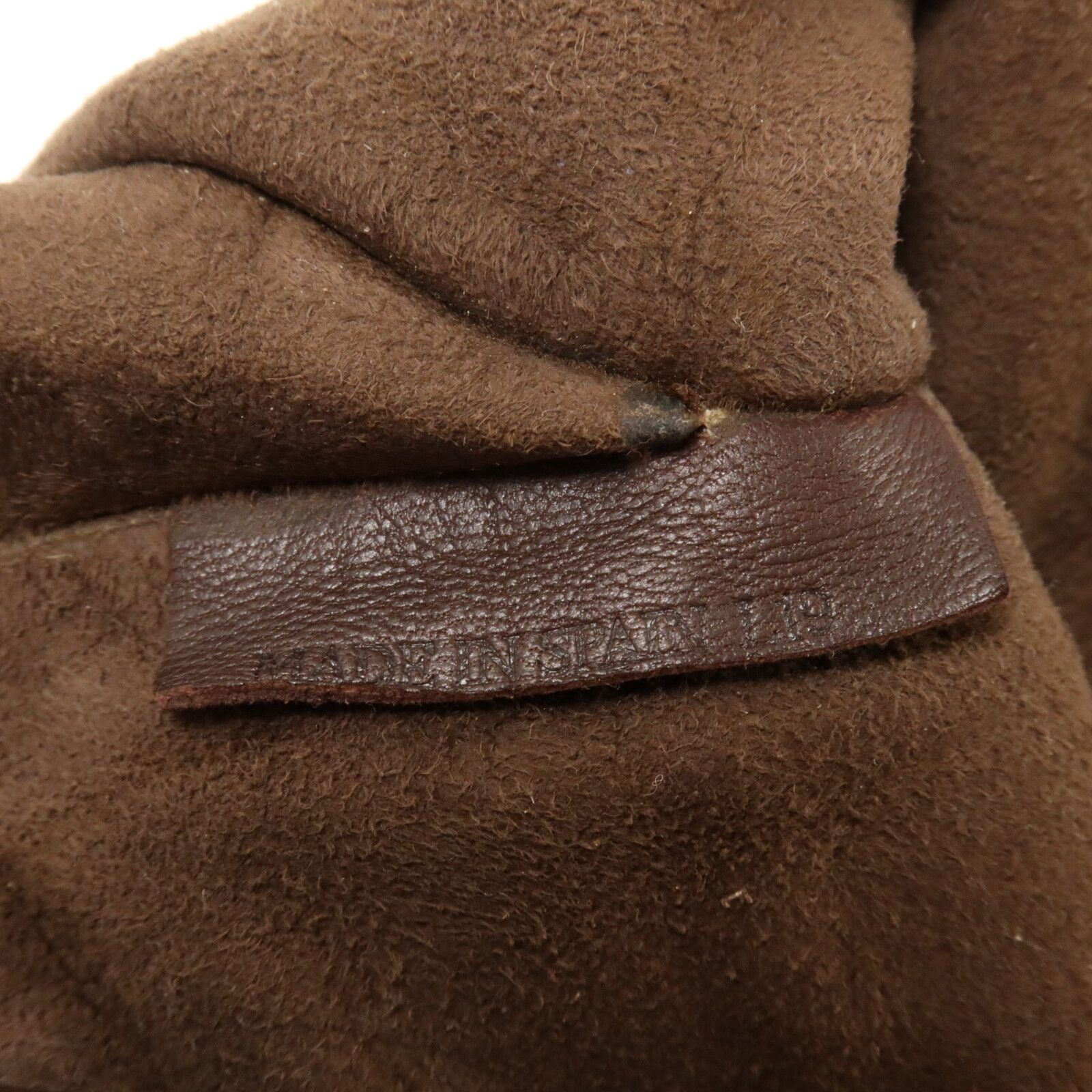Lambskin Leather Wood Handle Tote Bag — view 7