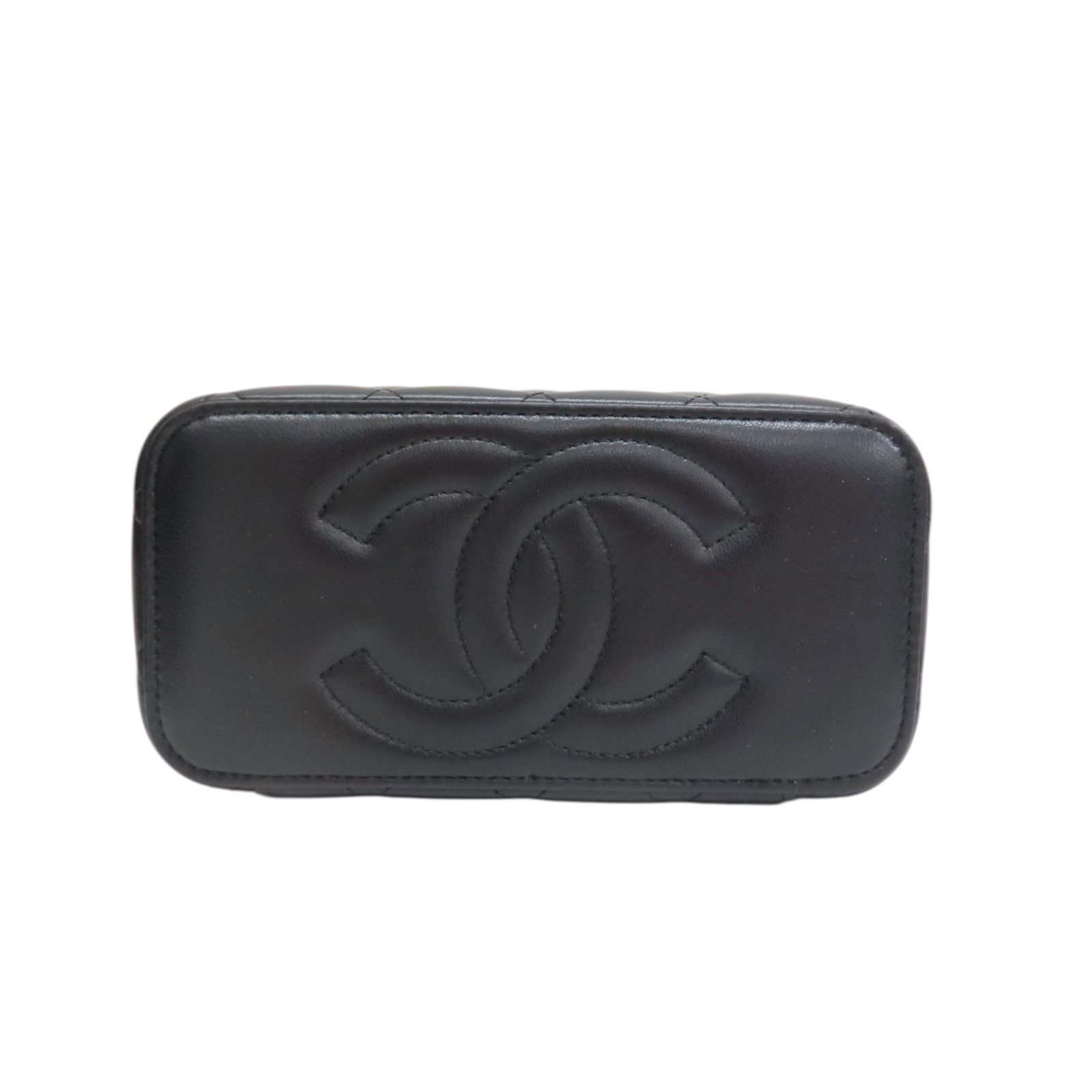 Classic Top Handle Vanity Case with Pink and Purple Leather Accents w/GHW — view 4