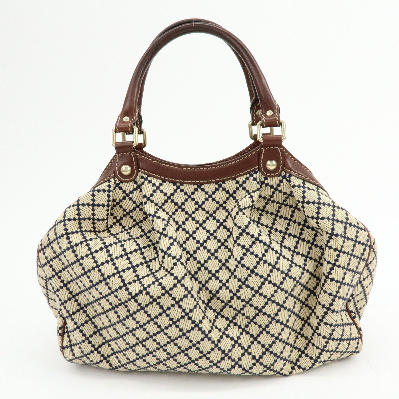 Sukey Diamante Interlocking G GG Canvas Leather Hand Bag 211944 — view 2
