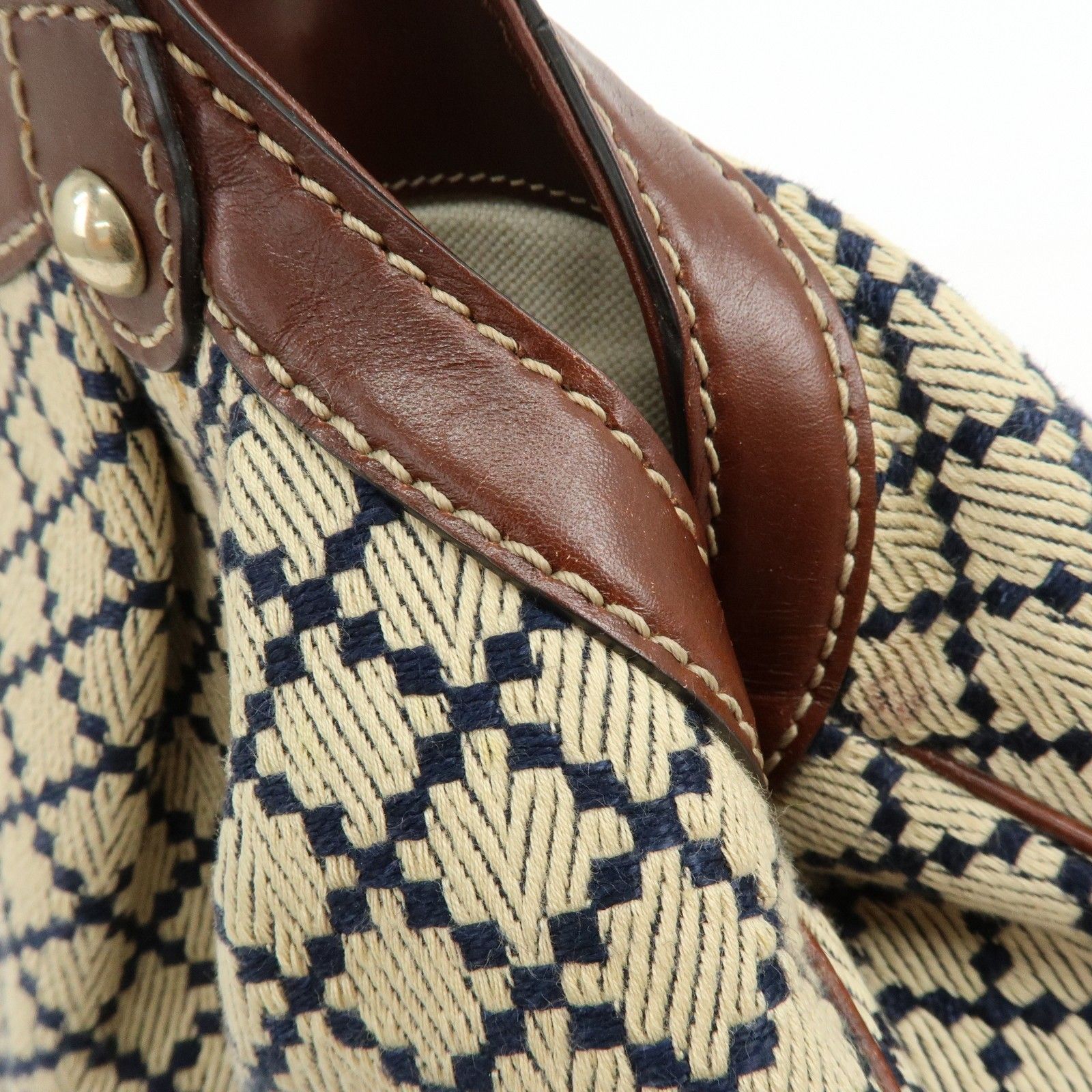 Sukey Diamante Interlocking G GG Canvas Leather Hand Bag 211944 — view 13