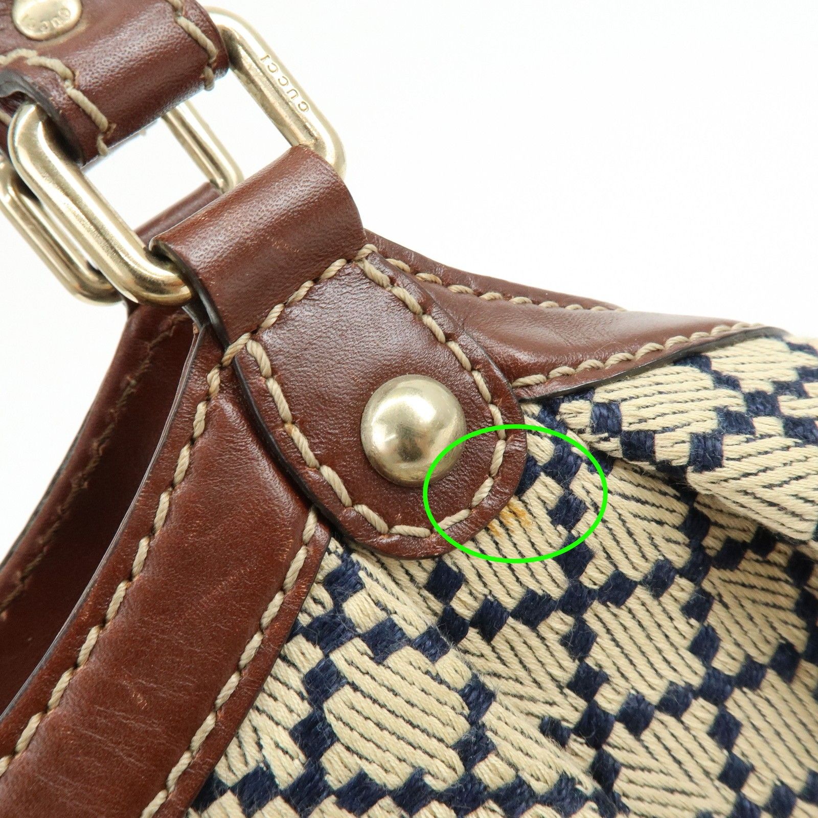 Sukey Diamante Interlocking G GG Canvas Leather Hand Bag 211944 — view 7