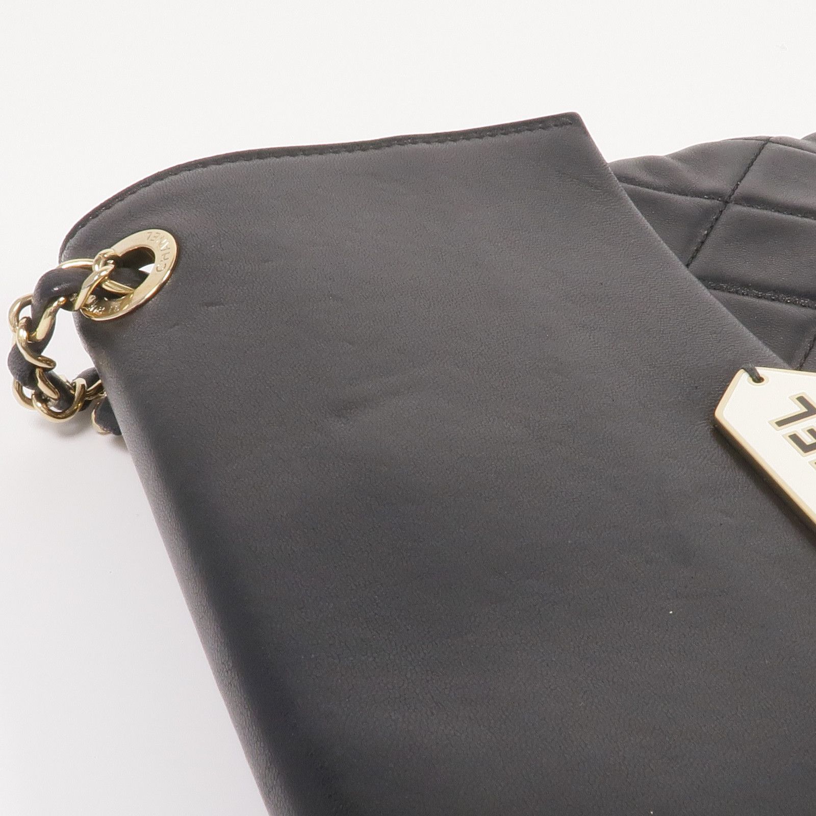 Retro Label Flap Shoulder Bag, Black — view 17