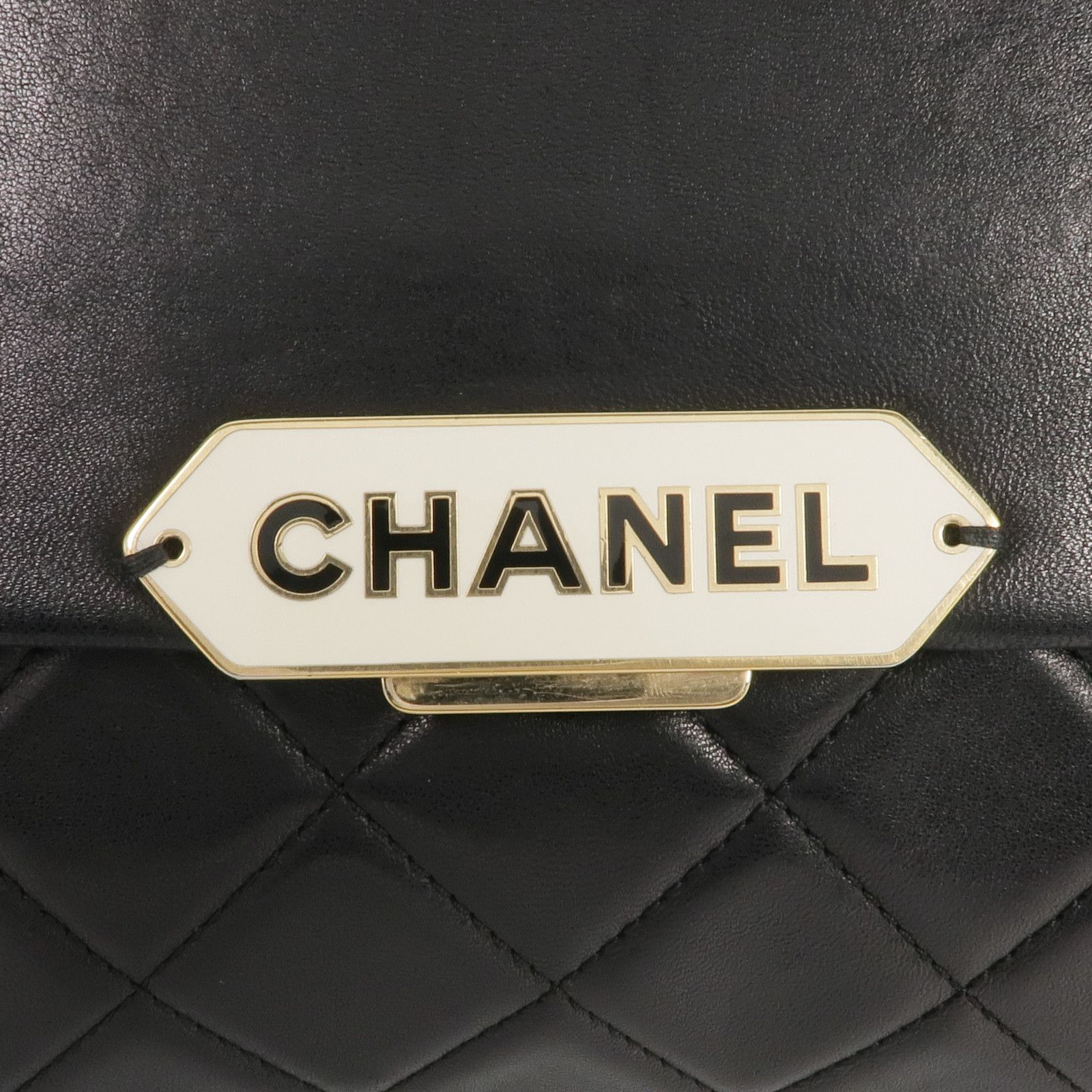 Retro Label Flap Shoulder Bag, Black — view 10