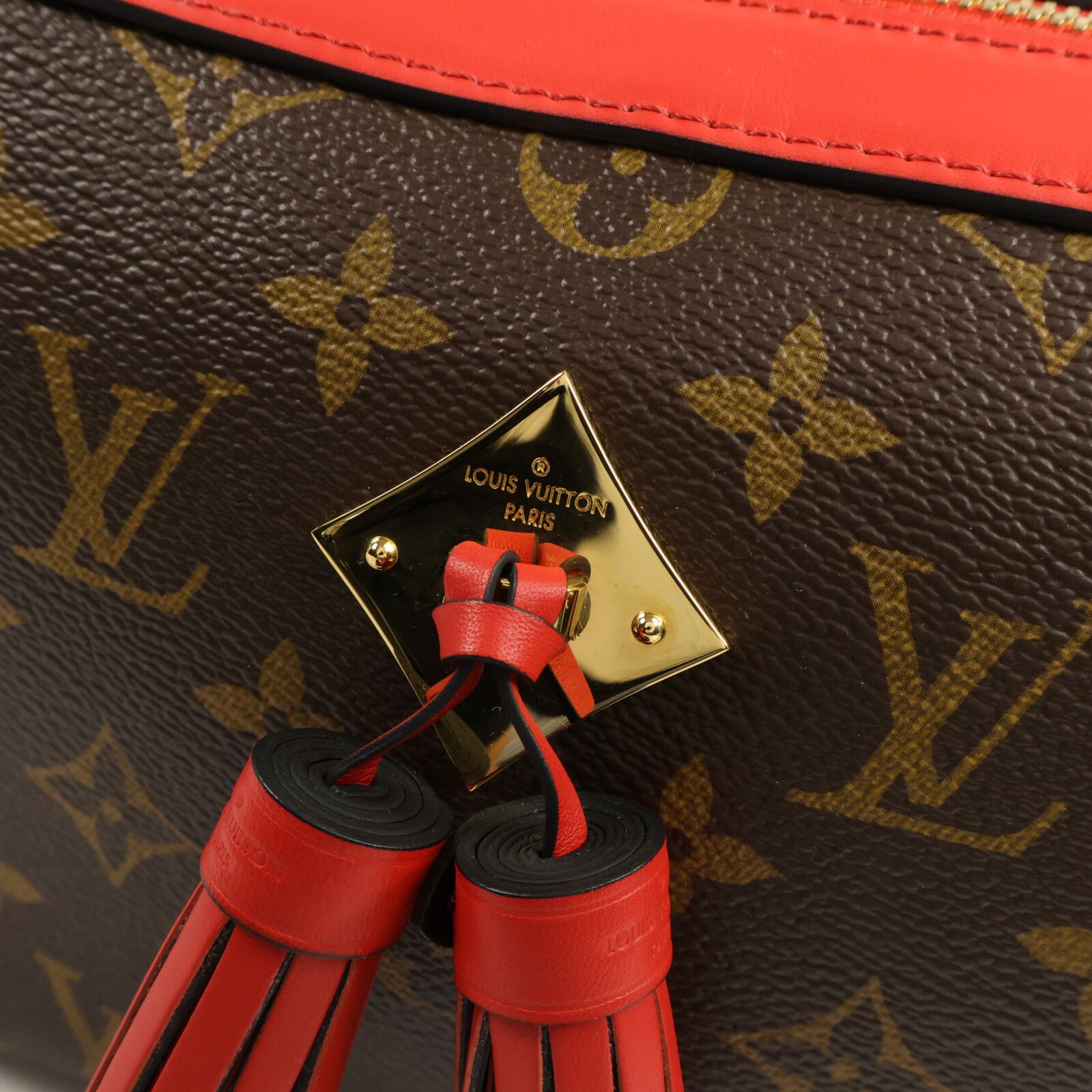 Monogram Saintonge Hand-turned Shoulder And Back Bag Brown Red 2way Shoulder Bag M 43556, Brown — view 13