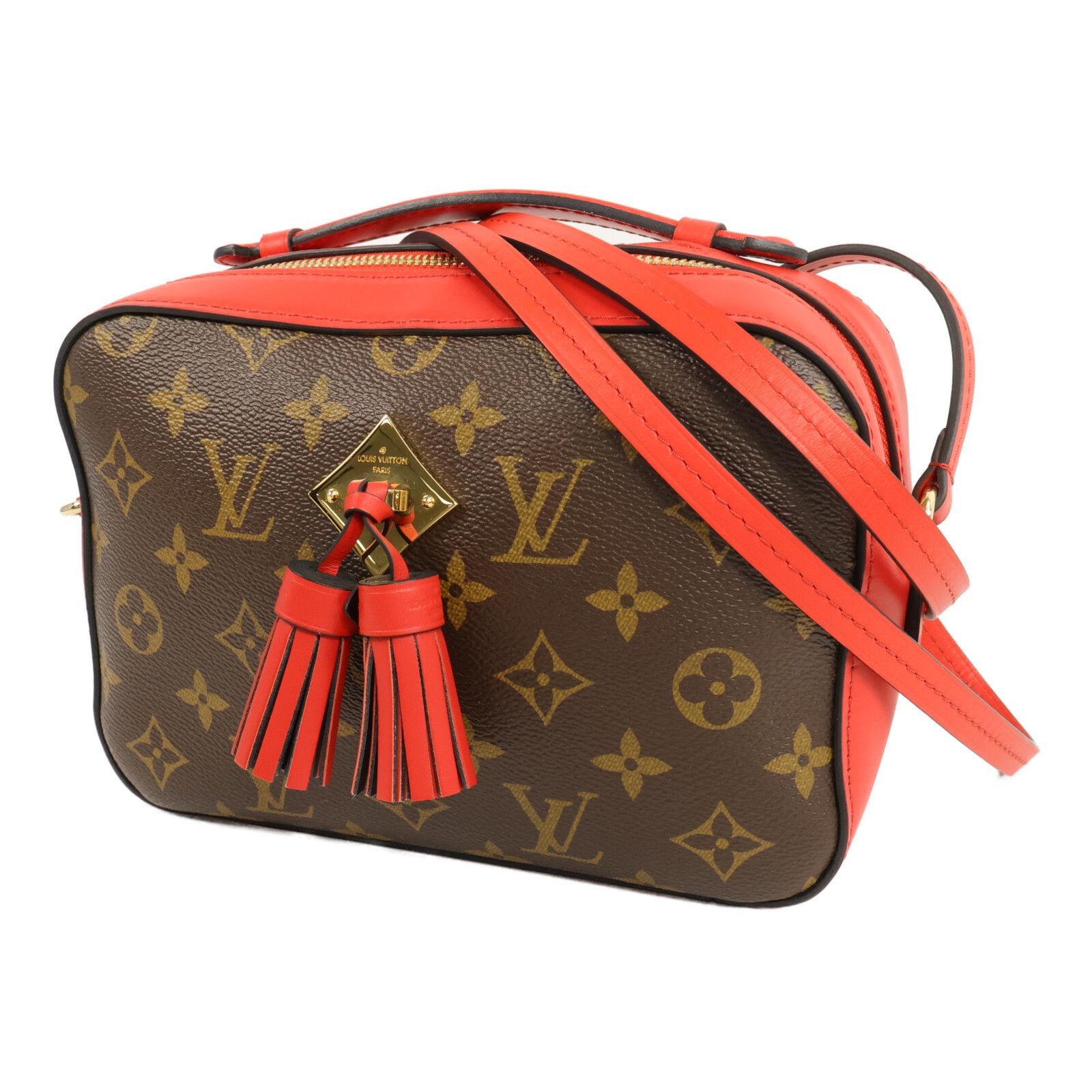 Monogram Saintonge Hand-turned Shoulder And Back Bag Brown Red 2way Shoulder Bag M 43556, Brown — view 3