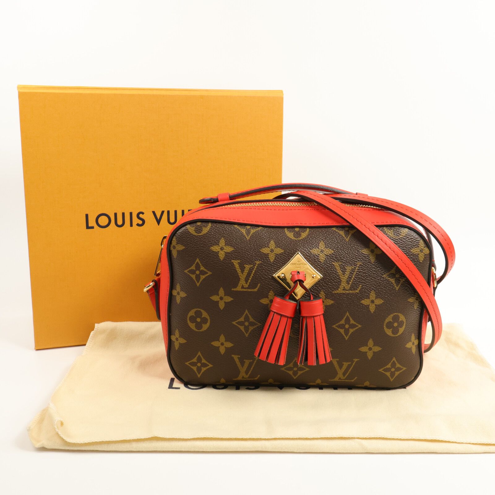 Monogram Saintonge Hand-turned Shoulder And Back Bag Brown Red 2way Shoulder Bag M 43556, Brown — view 8