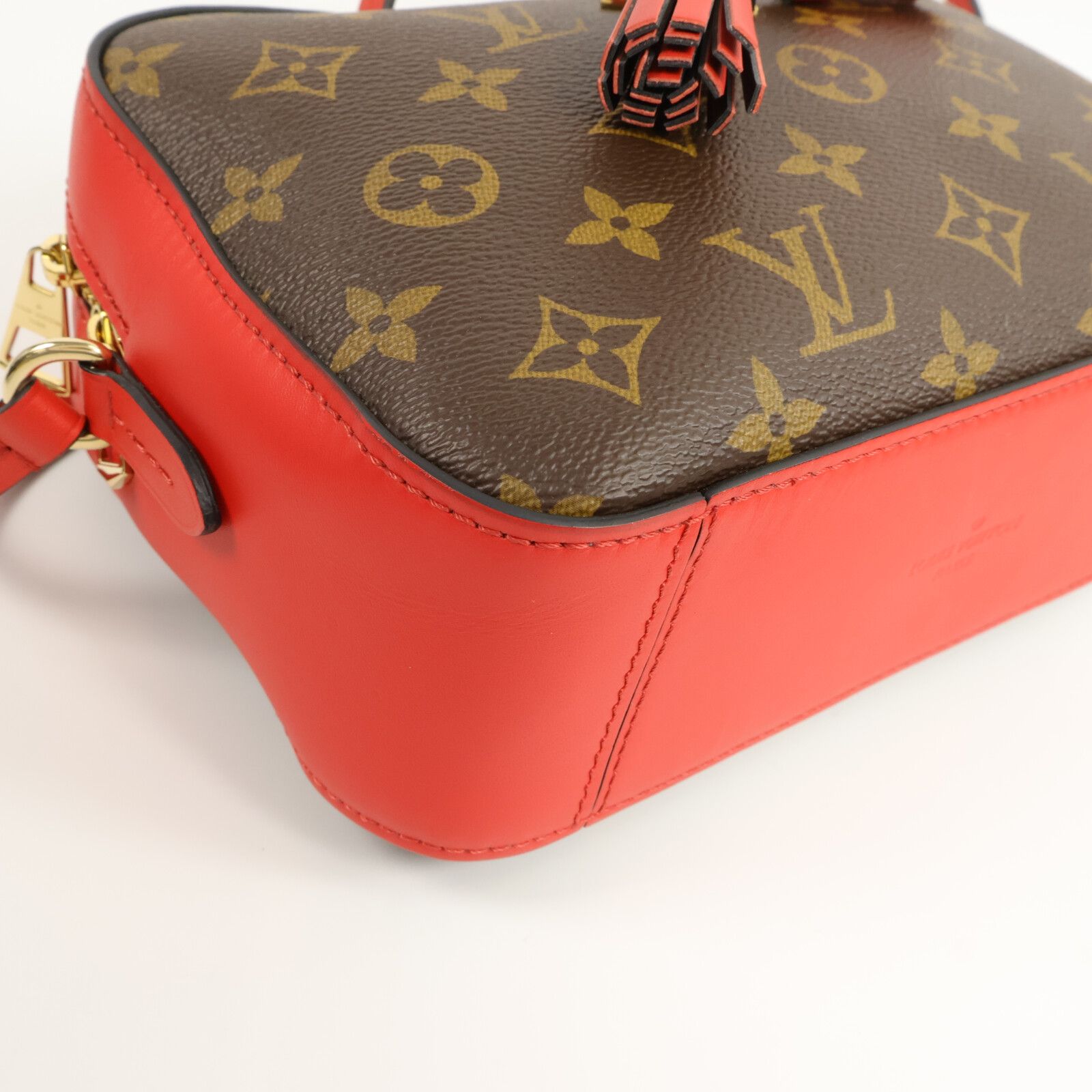 Monogram Saintonge Hand-turned Shoulder And Back Bag Brown Red 2way Shoulder Bag M 43556, Brown — view 10