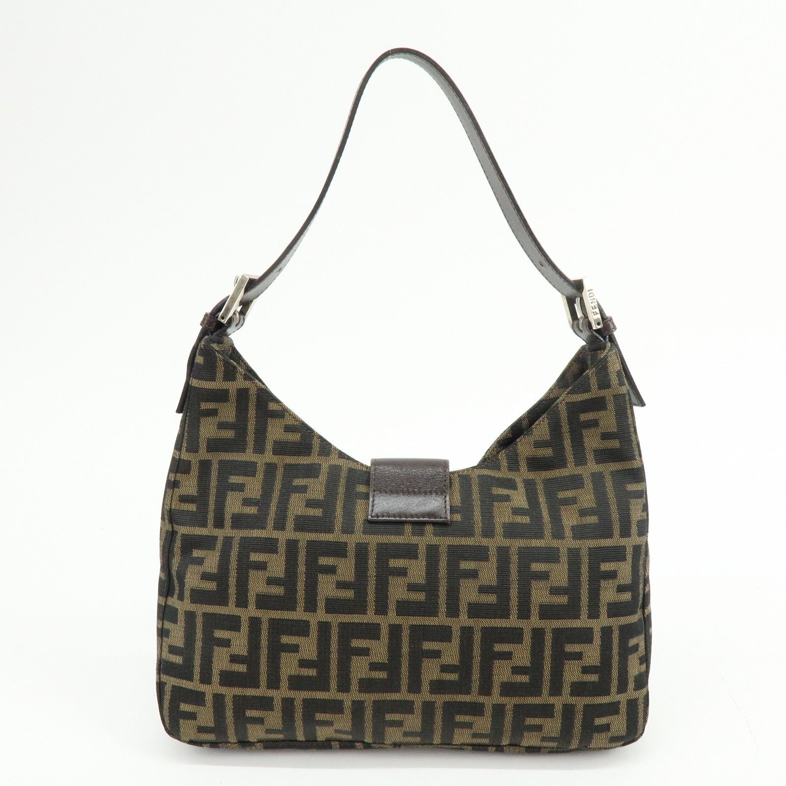 Zucca Canvas Leather Shoulder Bag Hand Bag Black Brown 26569 — view 2